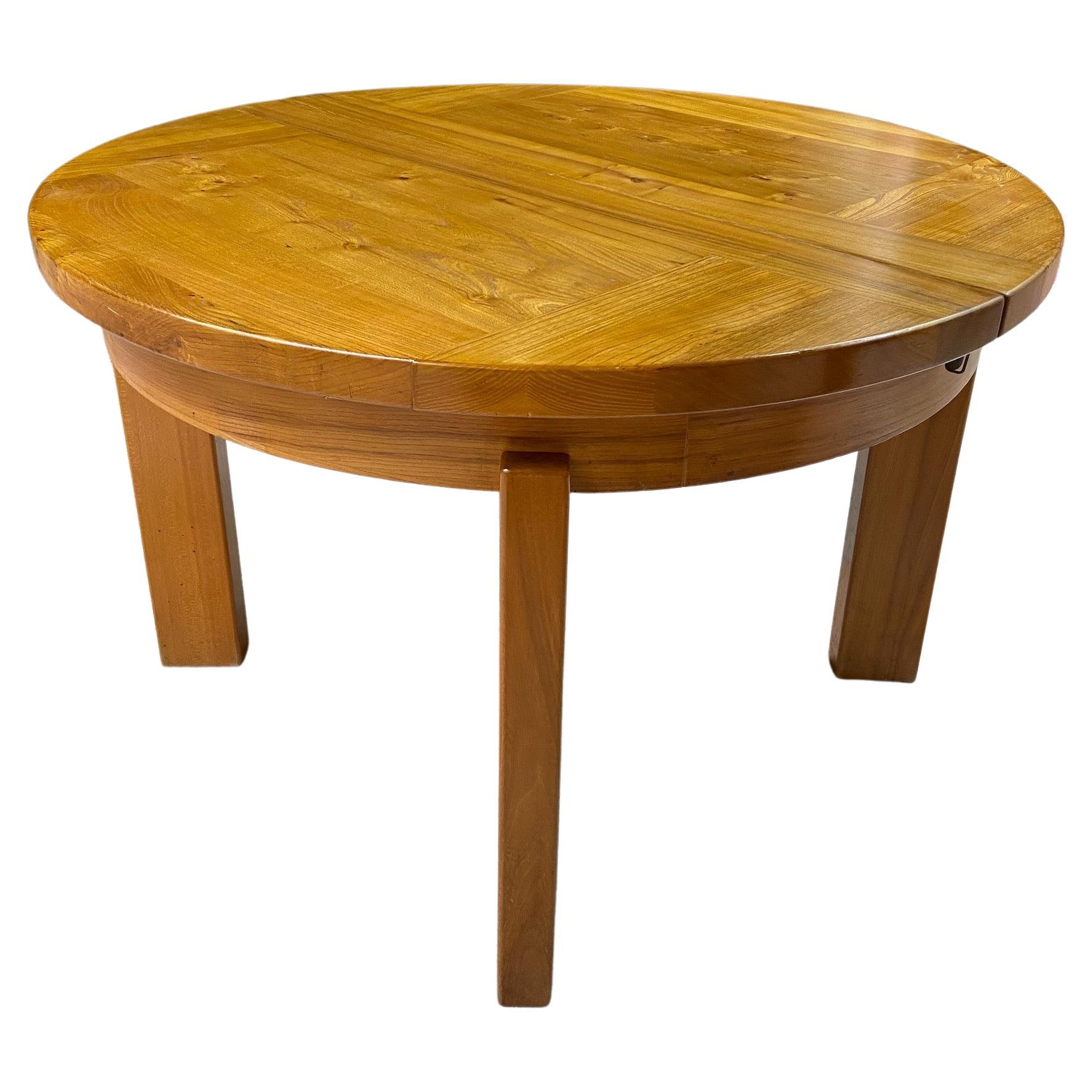 Dining Table in Elm Wood, Regain, 1972 For Sale