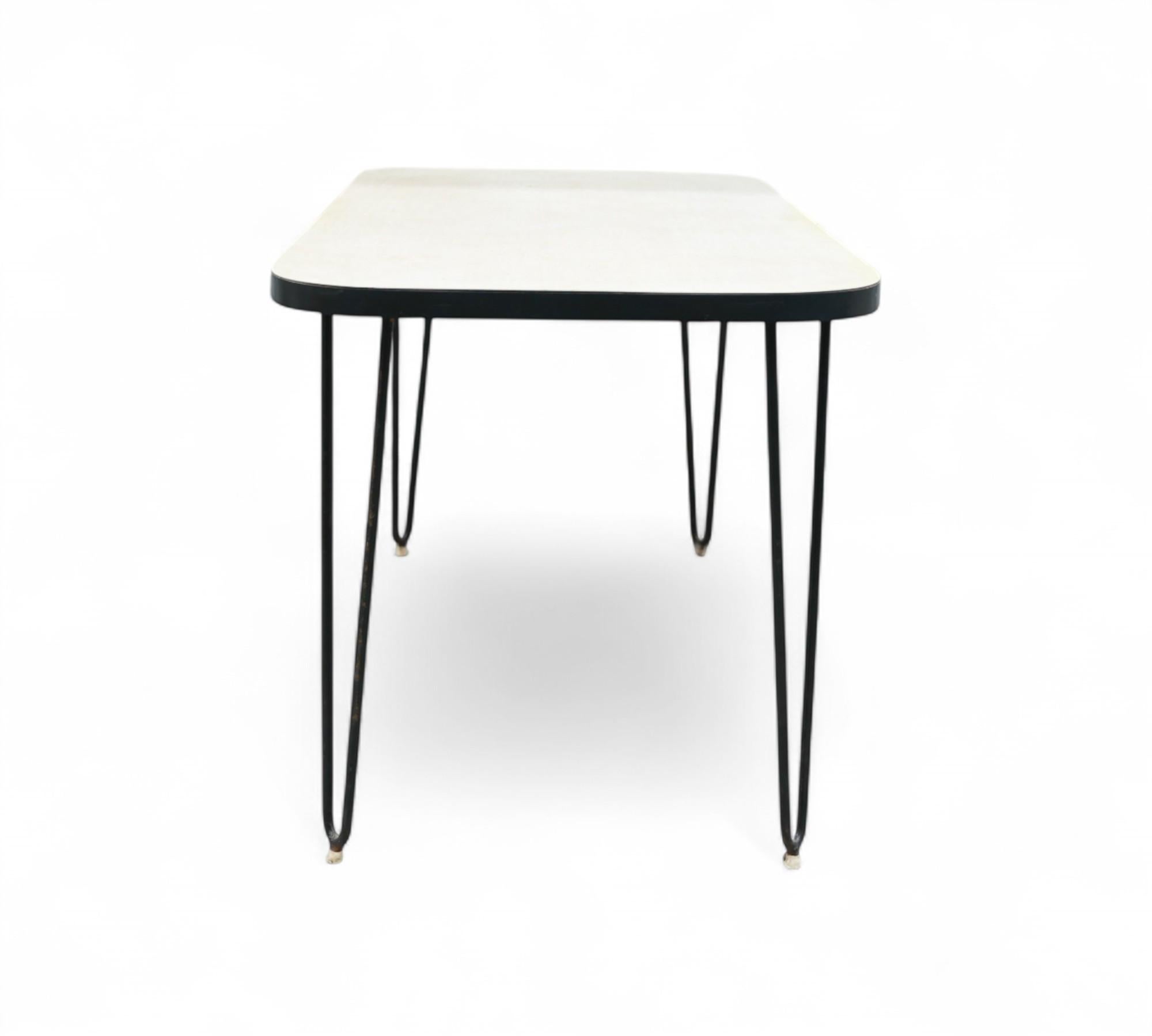 Mid-Century Modern Dining Table in Hardwood and Iron, att. to Carlo Hauner, c. 1950s For Sale