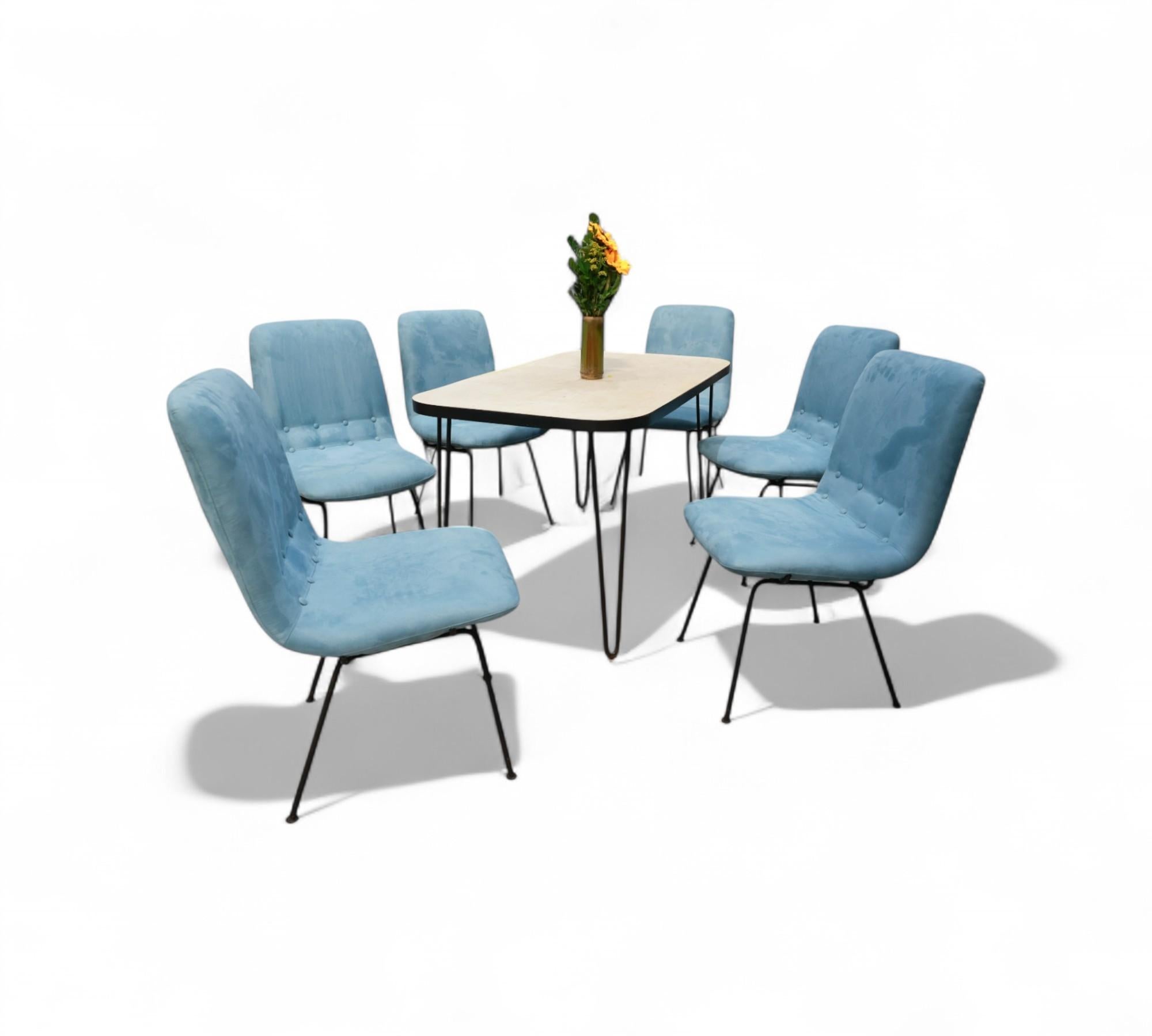 Dining Table in Hardwood and Iron, att. to Carlo Hauner, c. 1950s For Sale 1