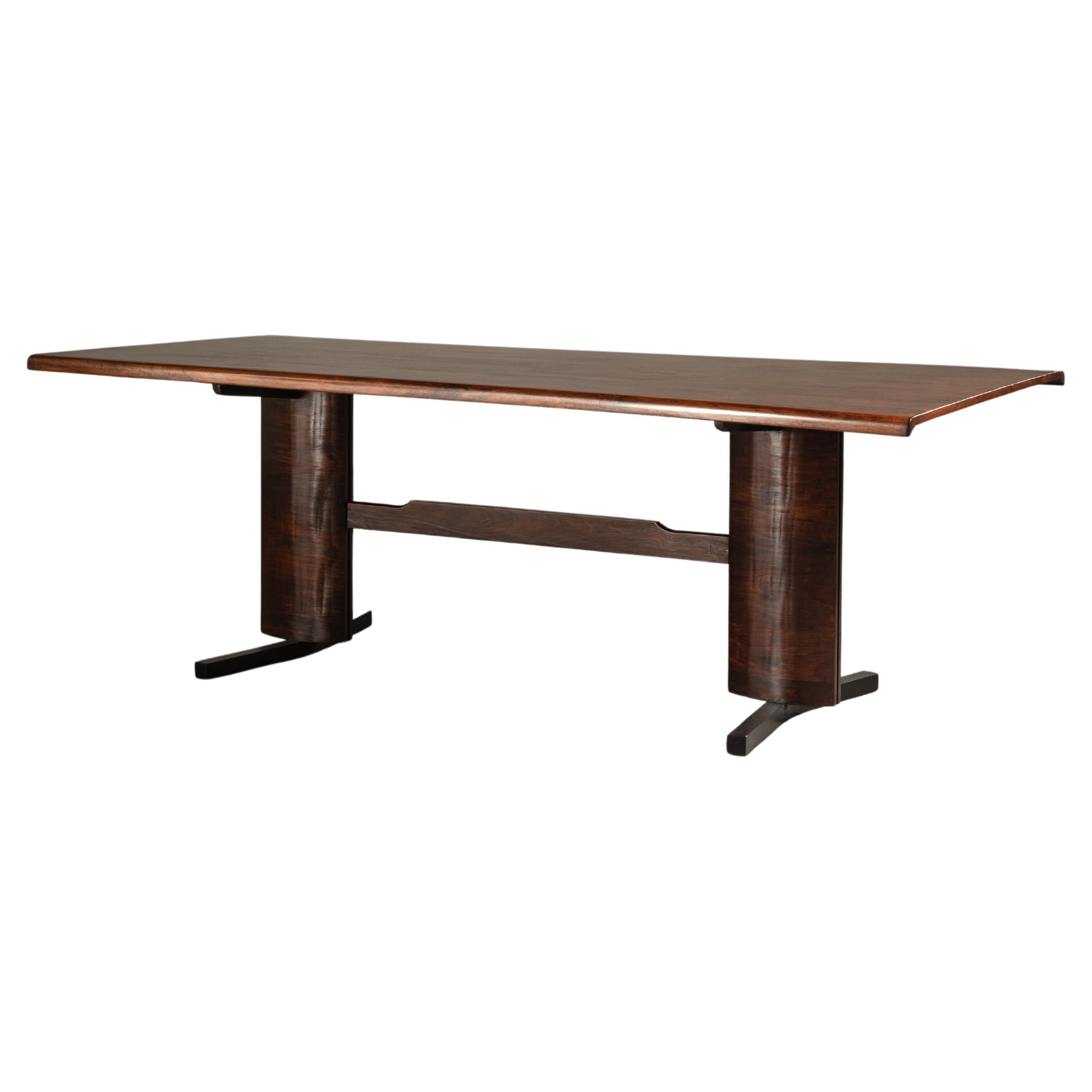 Dining Table in Hardwood, by Novo Rumo, Brazilian Mid-Century Modern For Sale