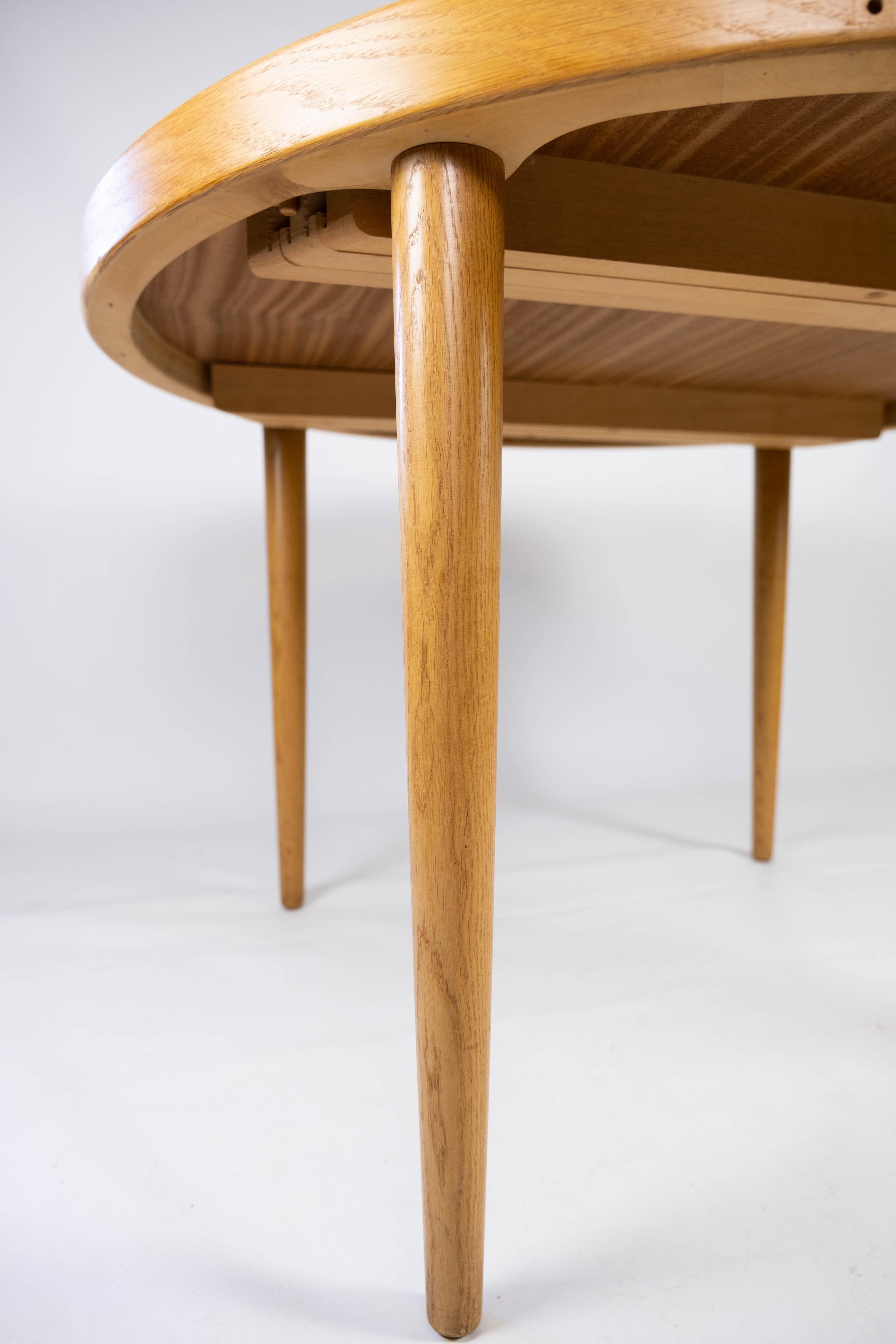 Dining Table Made In Light Wood With Extensions By Omann Junior From 1960s In Good Condition In Lejre, DK