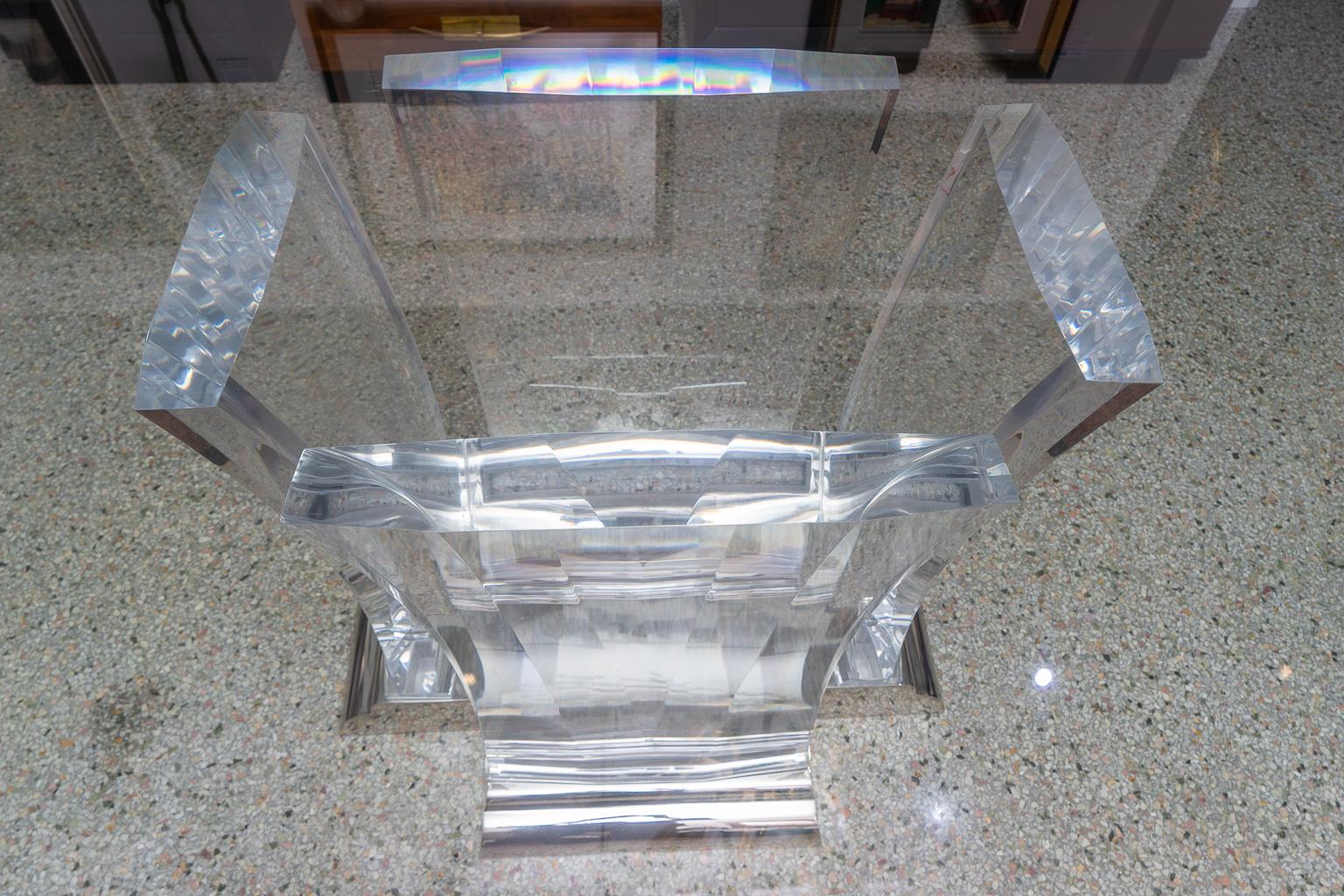 Dining Table in Lucite and Nickel by Jeffrey Bigelow 1