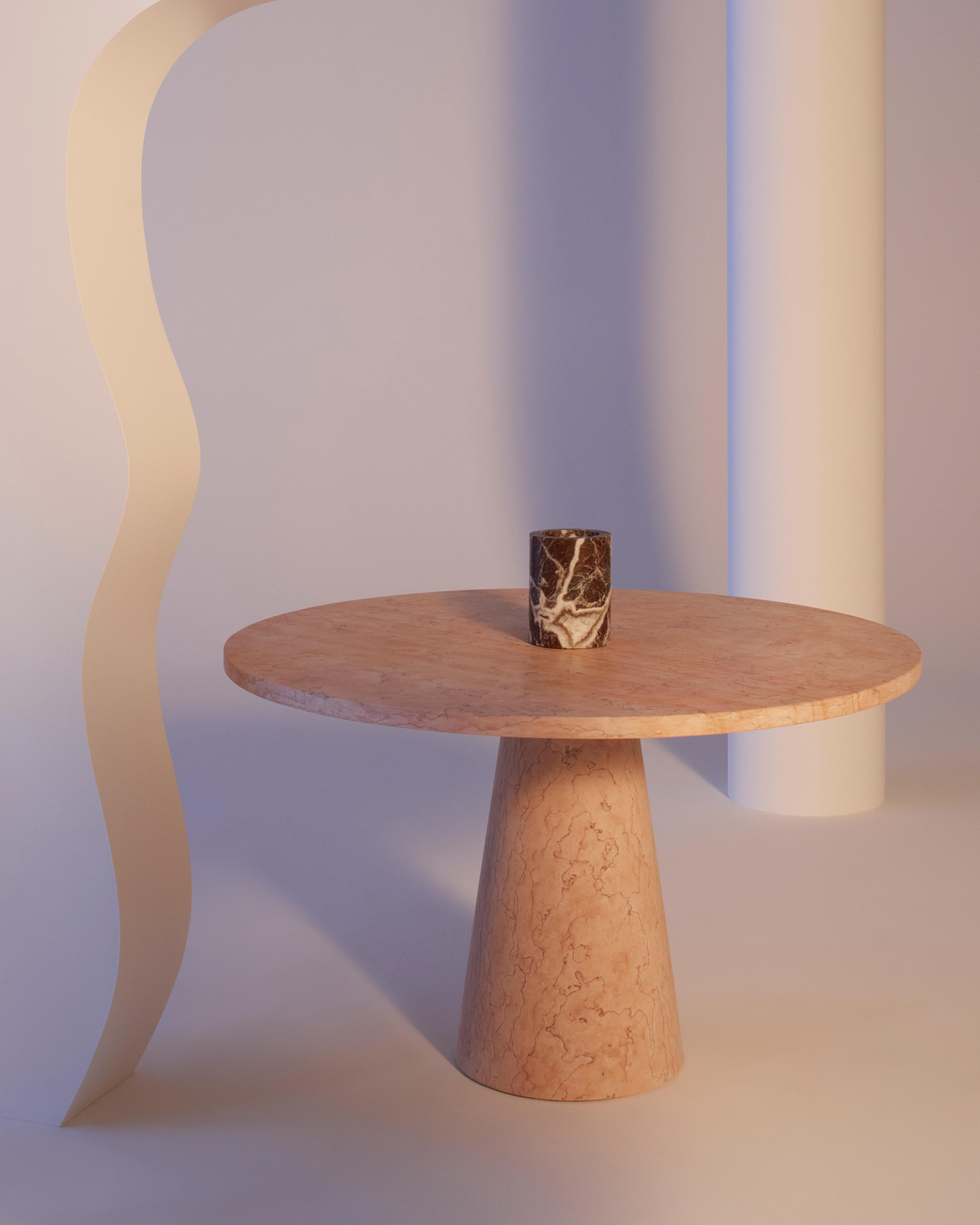 New Modern Dining Table in Marble, Creator Karen Chekerdjian For Sale 1