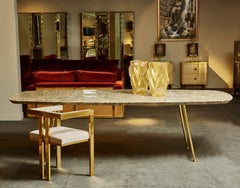 Dining Table in Marble Top, by Studio Glustin