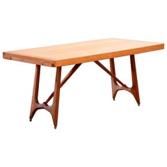 Mesa de comedor, de roble de Guillerme et Chambron para Votre Maison, Francia, 1965