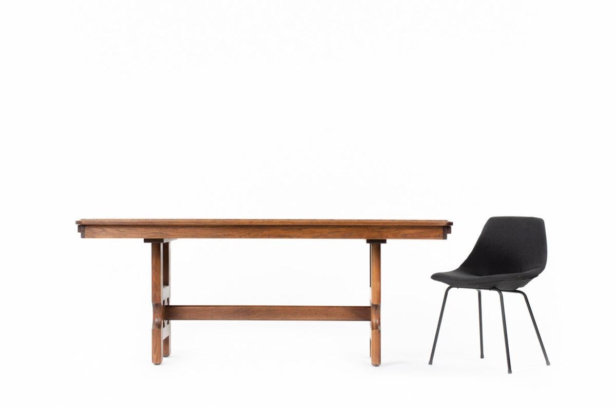 Dining Table in Oak by Guillerme&Chambron 1950 8