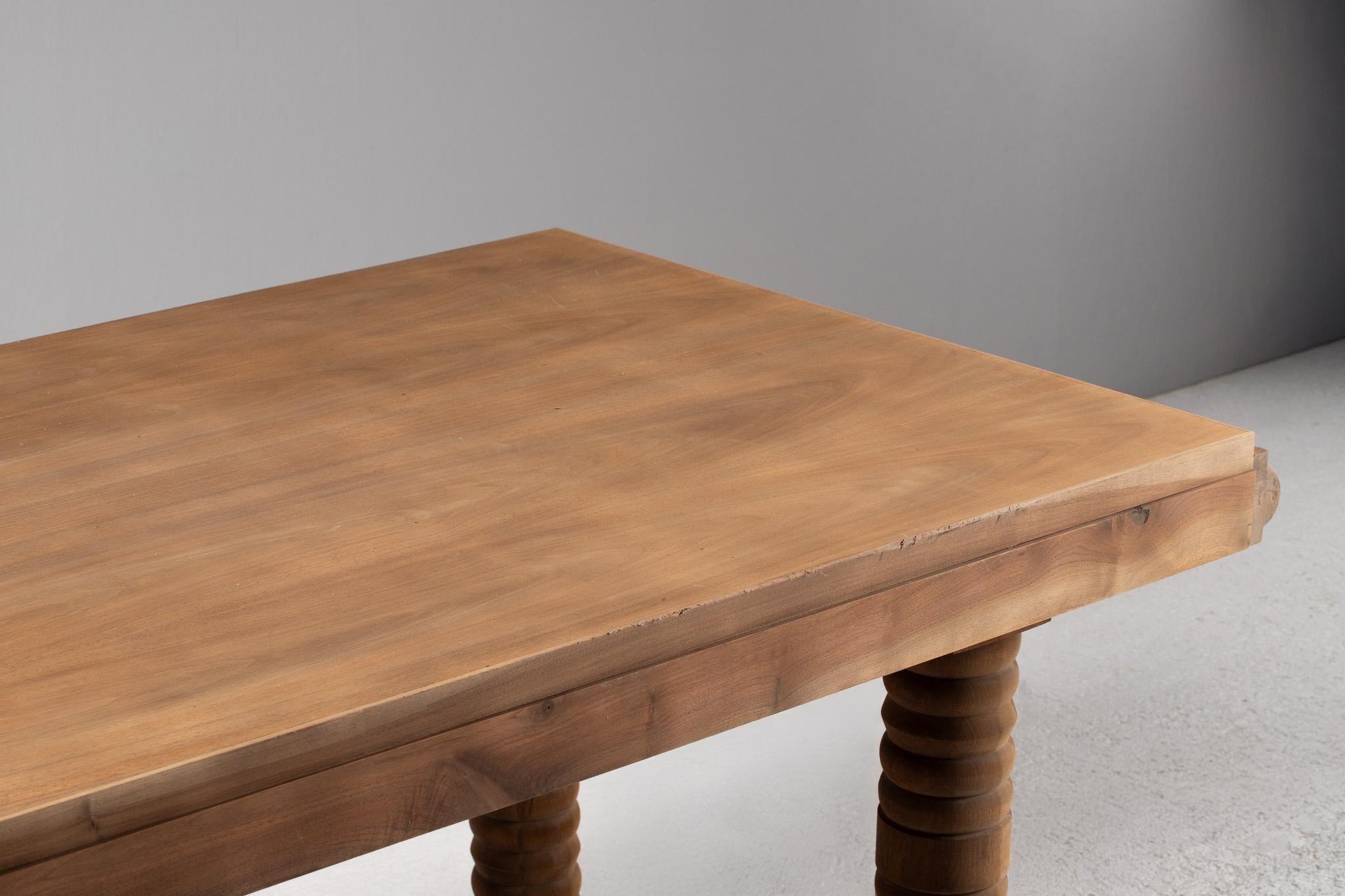 French Dining Table in Oak, France, 1950s For Sale