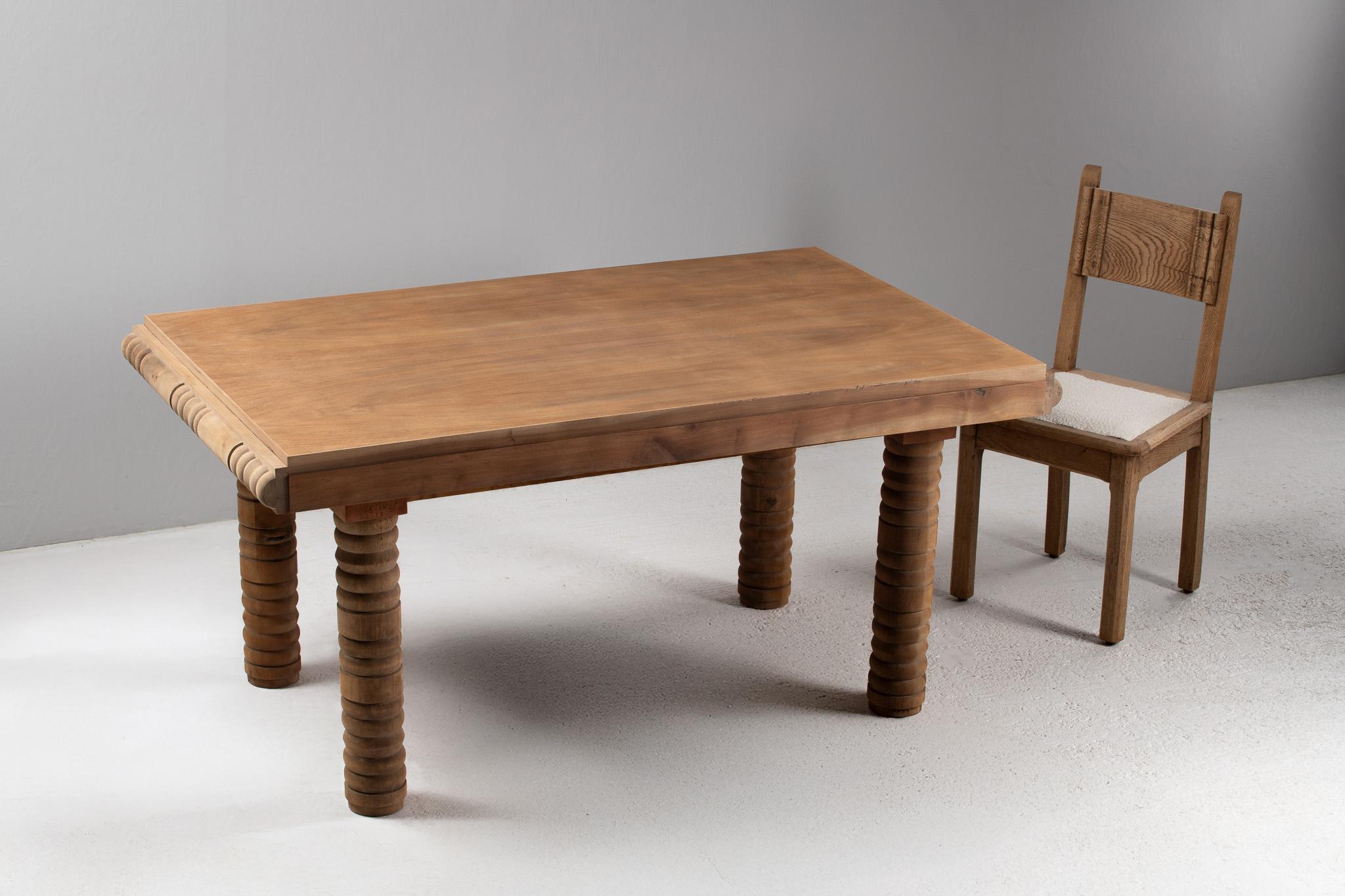 20th Century Dining Table in Oak, France, 1950s For Sale