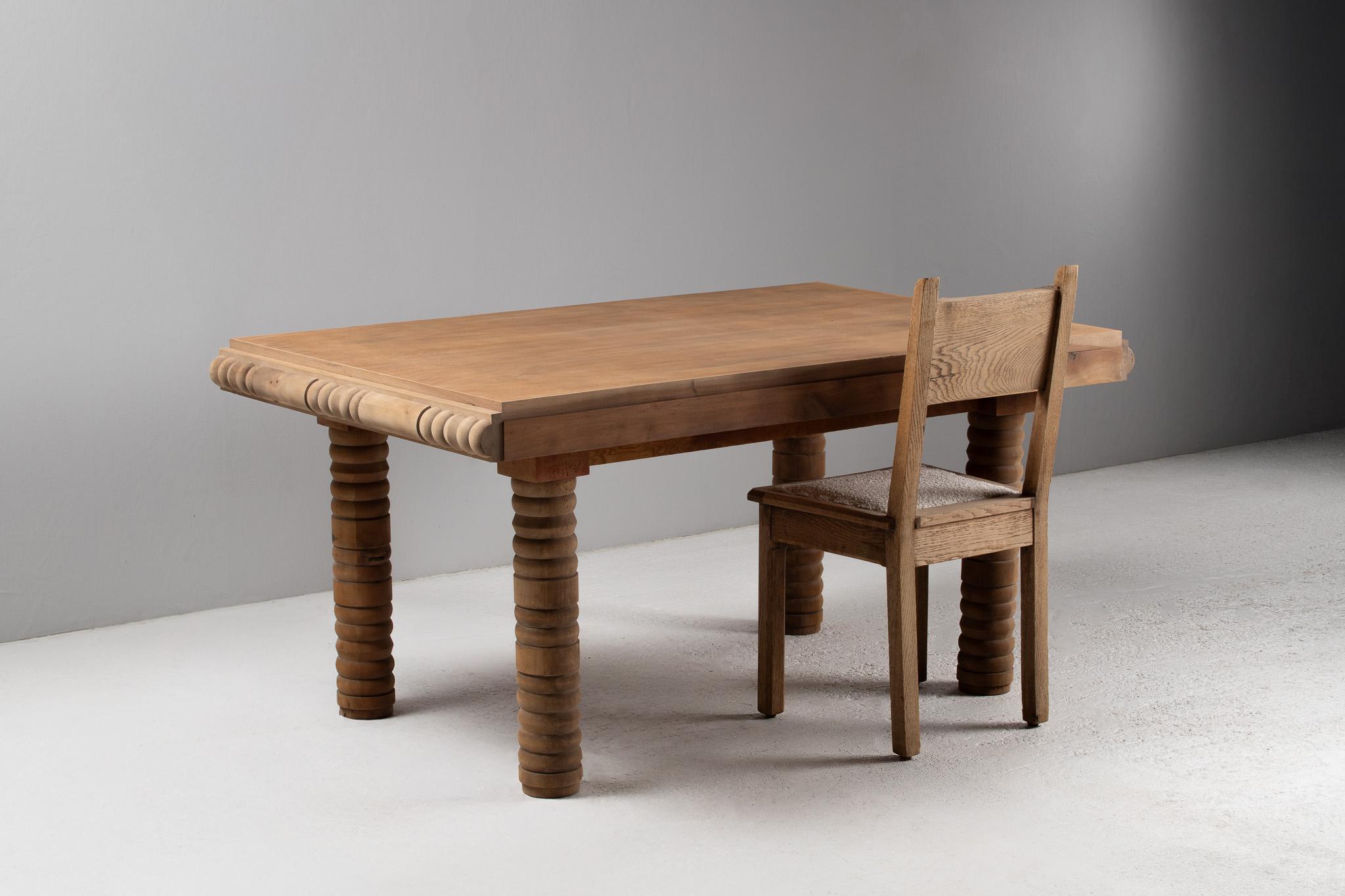 Dining Table in Oak, France, 1950s For Sale 1