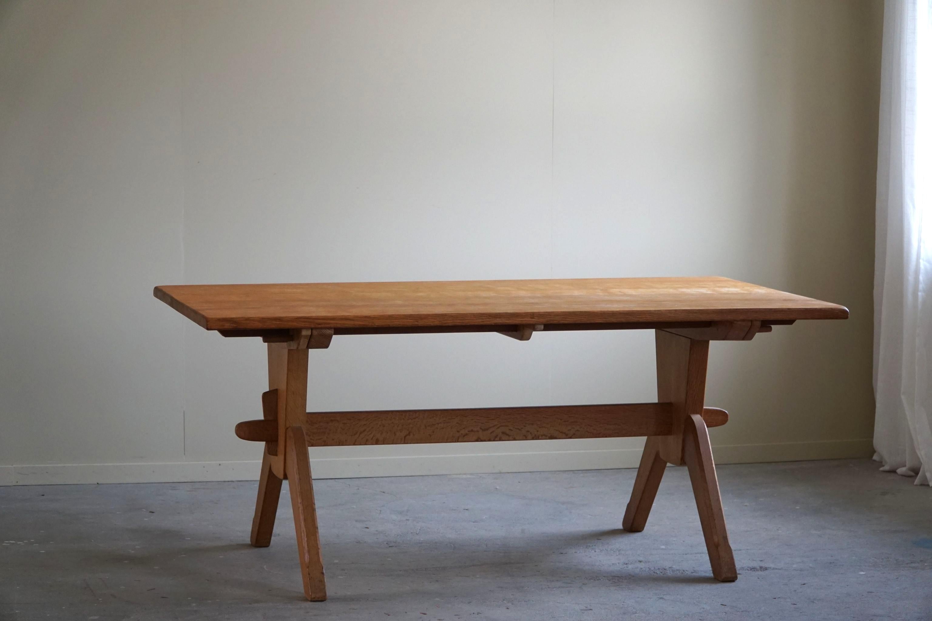 Dining Table in Oak, Henning Kjærnulf, Danish Mid Century Modern, 1960s 11