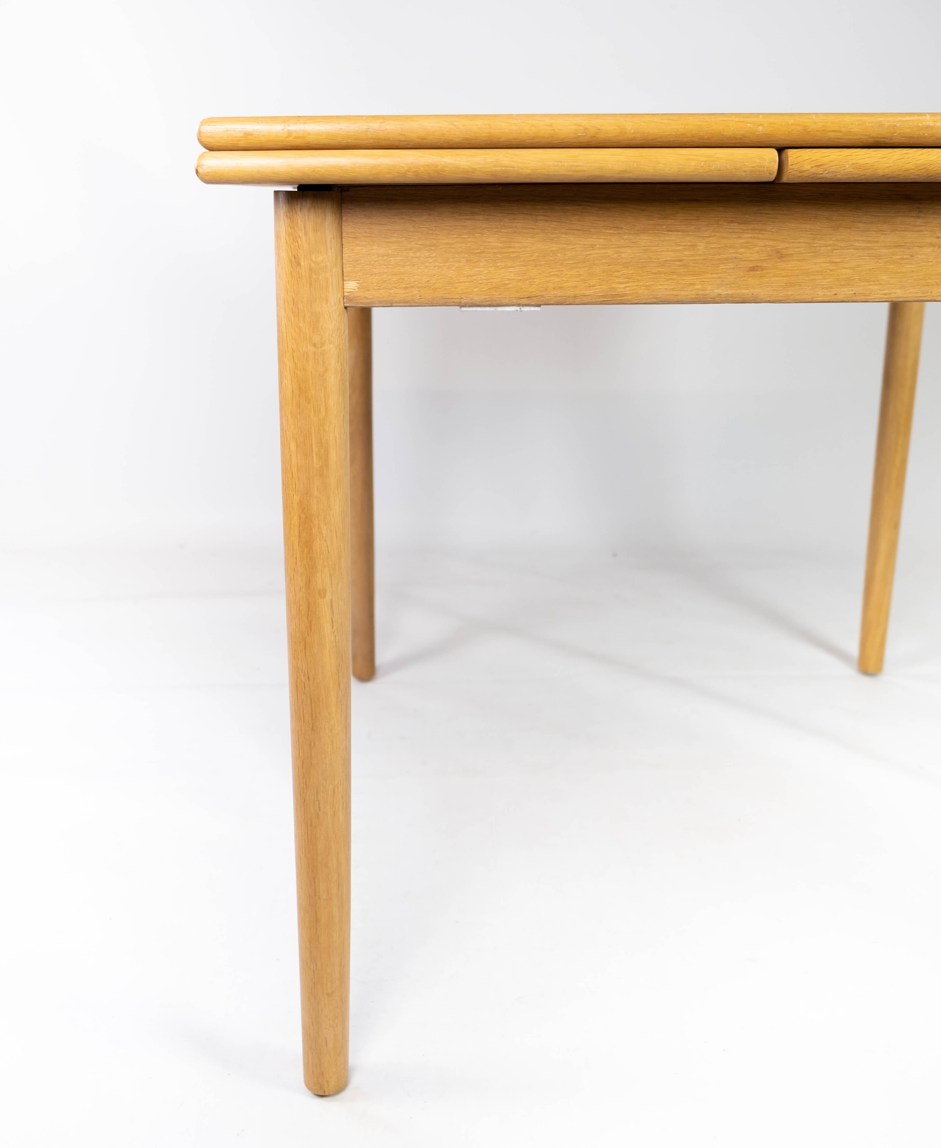 Mid-Century Modern Dining Table Made In Oak With Extensions, Danish Design From 1960s For Sale