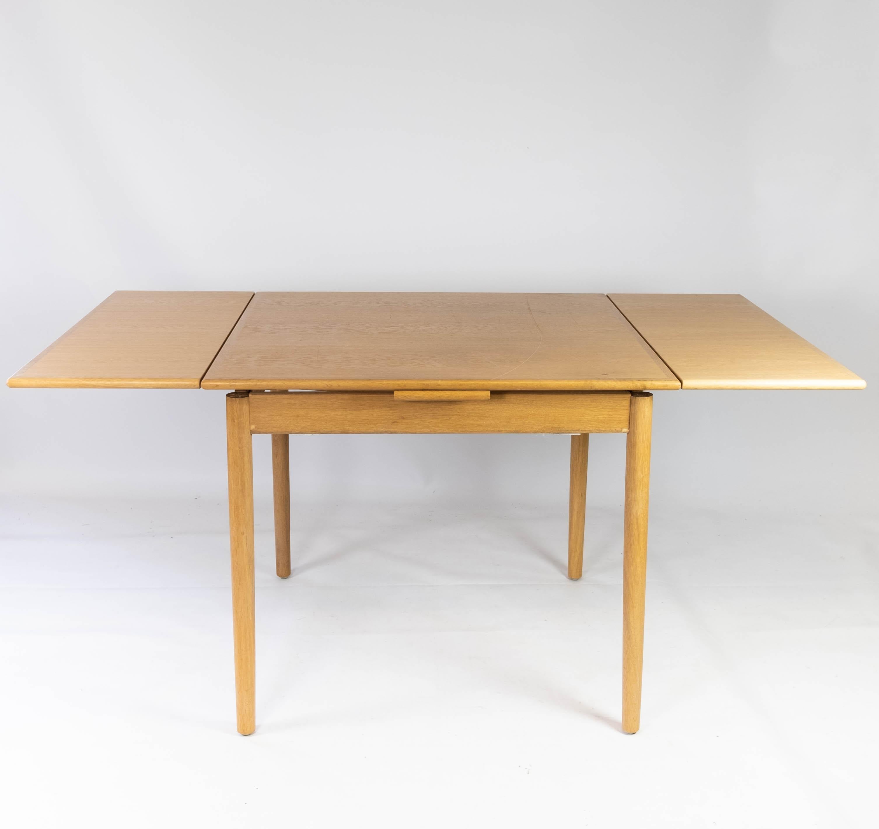 Dining Table Made In Oak With Extensions, Danish Design From 1960s For Sale 1