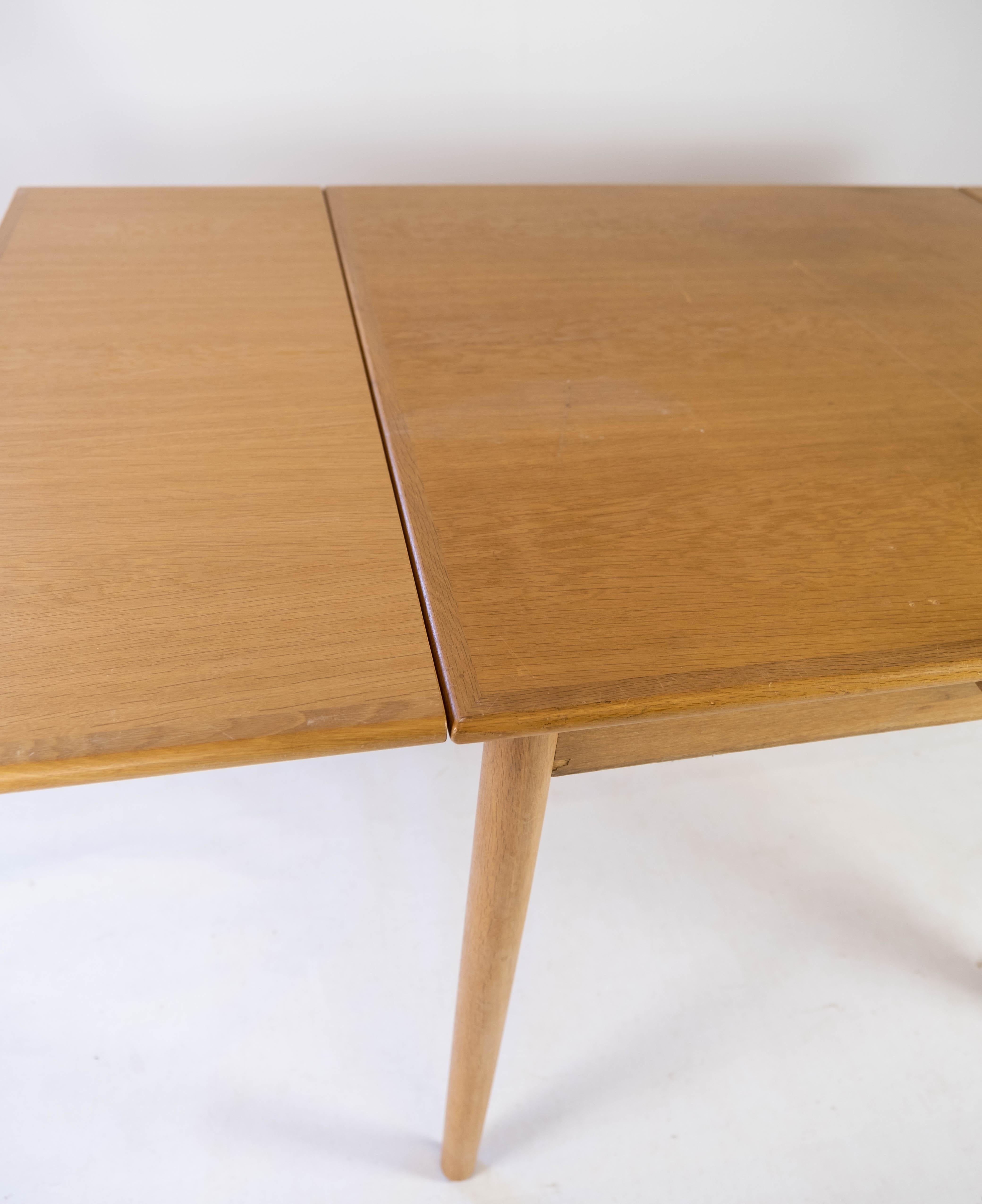 Dining Table Made In Oak With Extensions, Danish Design From 1960s For Sale 3