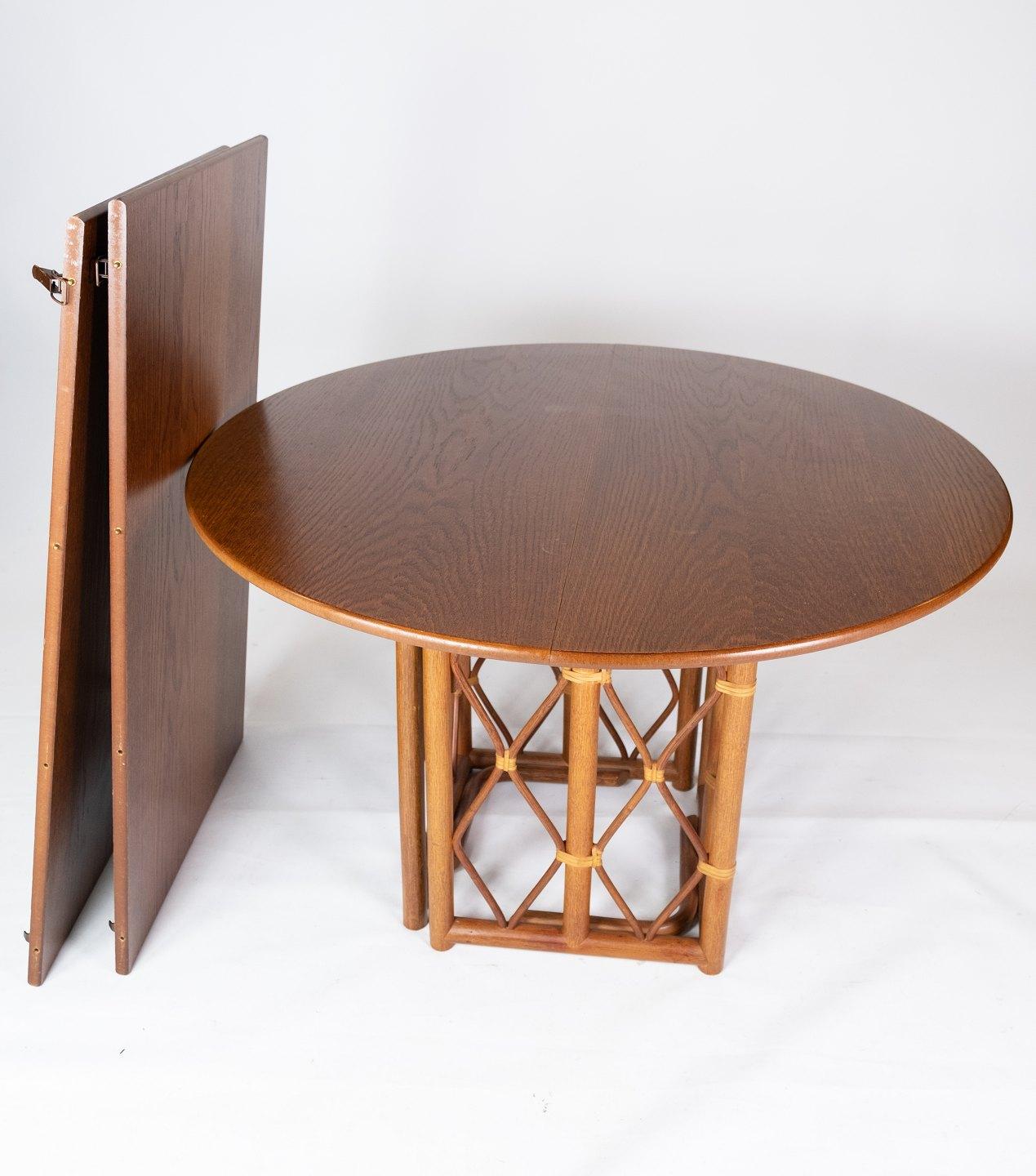 Mid-20th Century Dining Table Made In Oak With 2 Extensions, Danish Design From 1960s For Sale