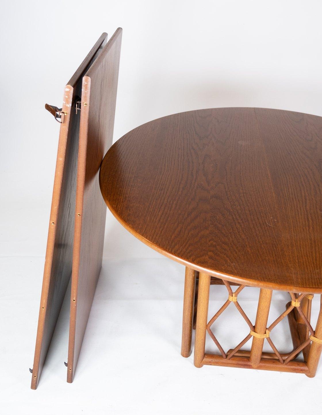 Dining Table Made In Oak With 2 Extensions, Danish Design From 1960s For Sale 1