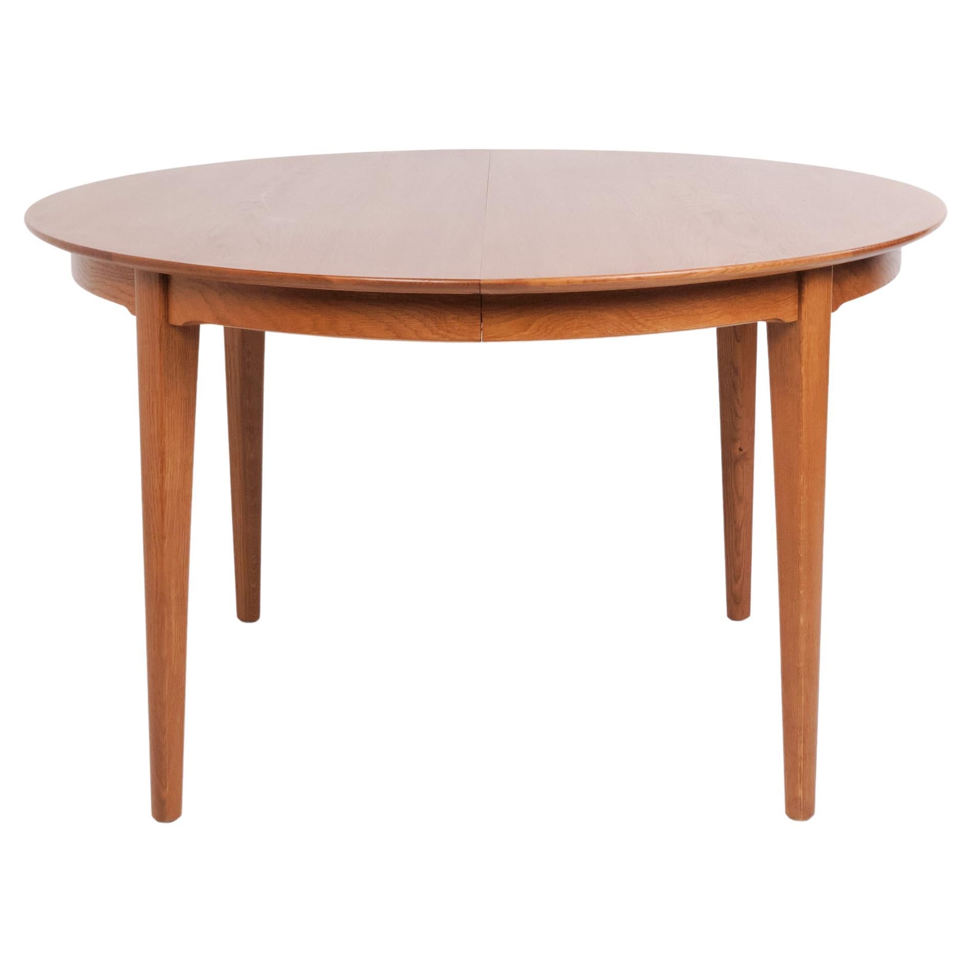 Dining Table In Oak Wood of Danish Design From 1960s For Sale