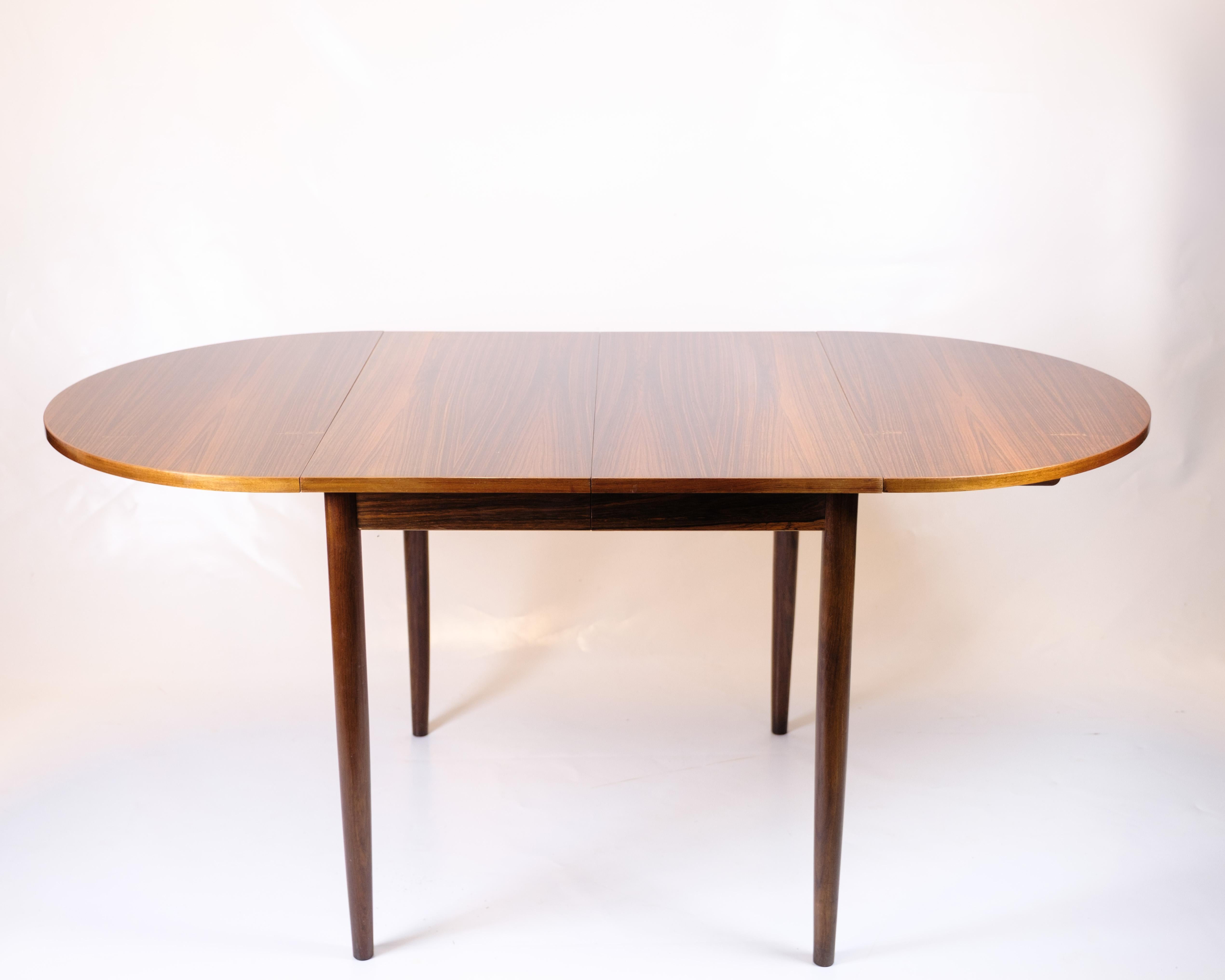Mesa De Comedor De Palisandro Con 2 Hojas Extensibles Y Tapas By Arne Vodder en venta 5