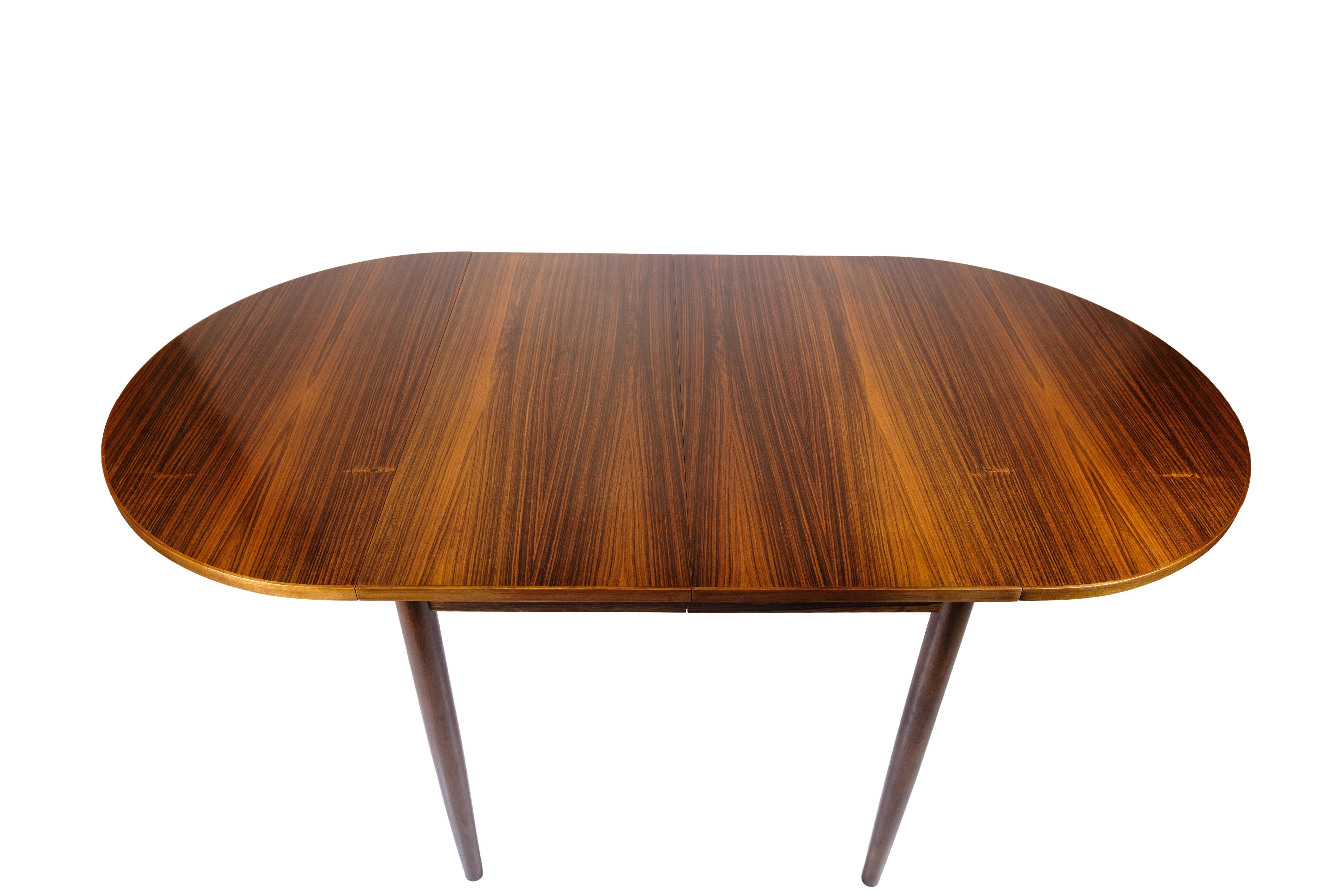 Mesa De Comedor De Palisandro Con 2 Hojas Extensibles Y Tapas By Arne Vodder en venta 1