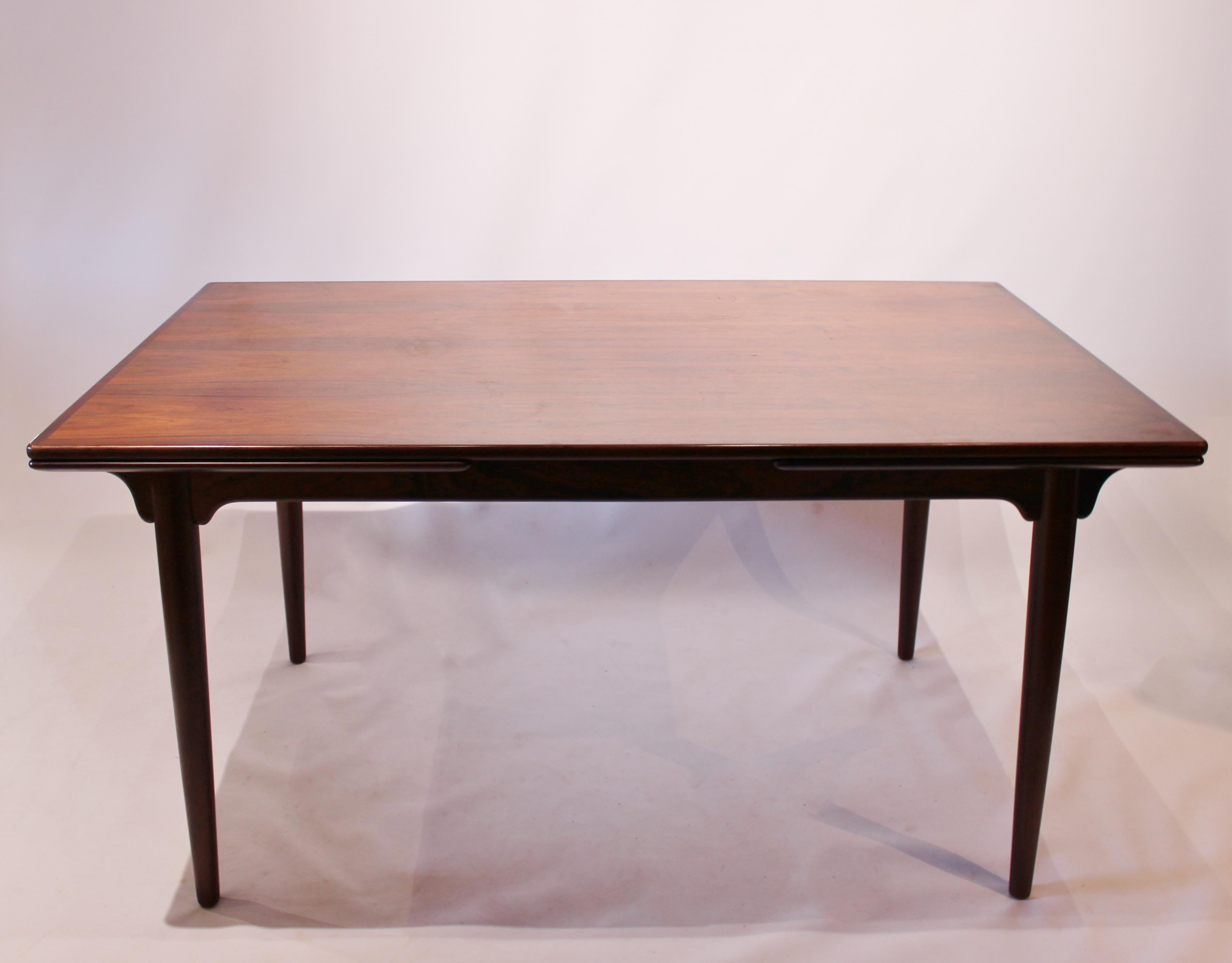 Scandinavian Modern Dining Table in Rosewood with Dutch Leaves Designed by Omann Junior, 1960s