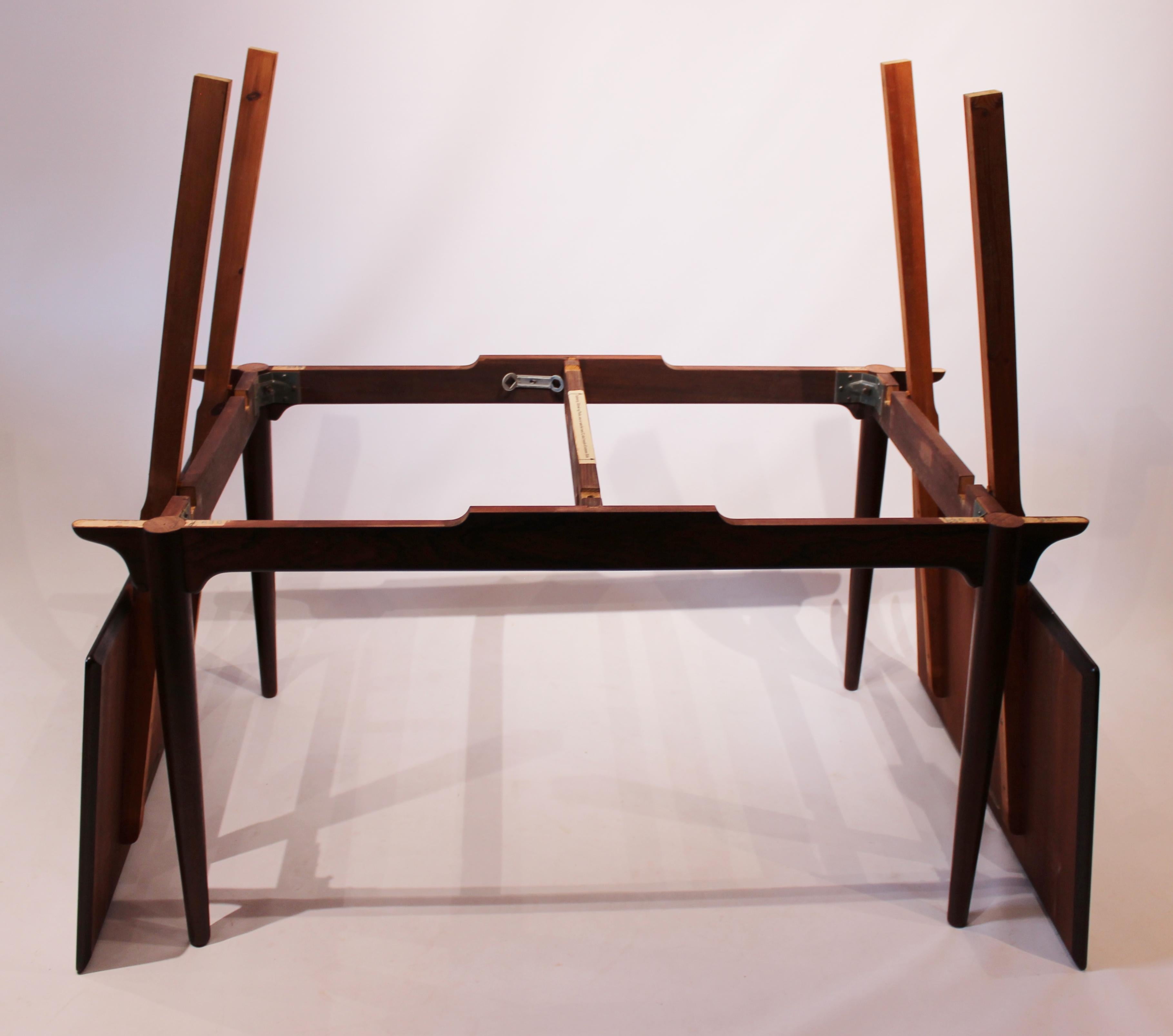 Danish Dining Table in Rosewood with Dutch Leaves Designed by Omann Junior, 1960s