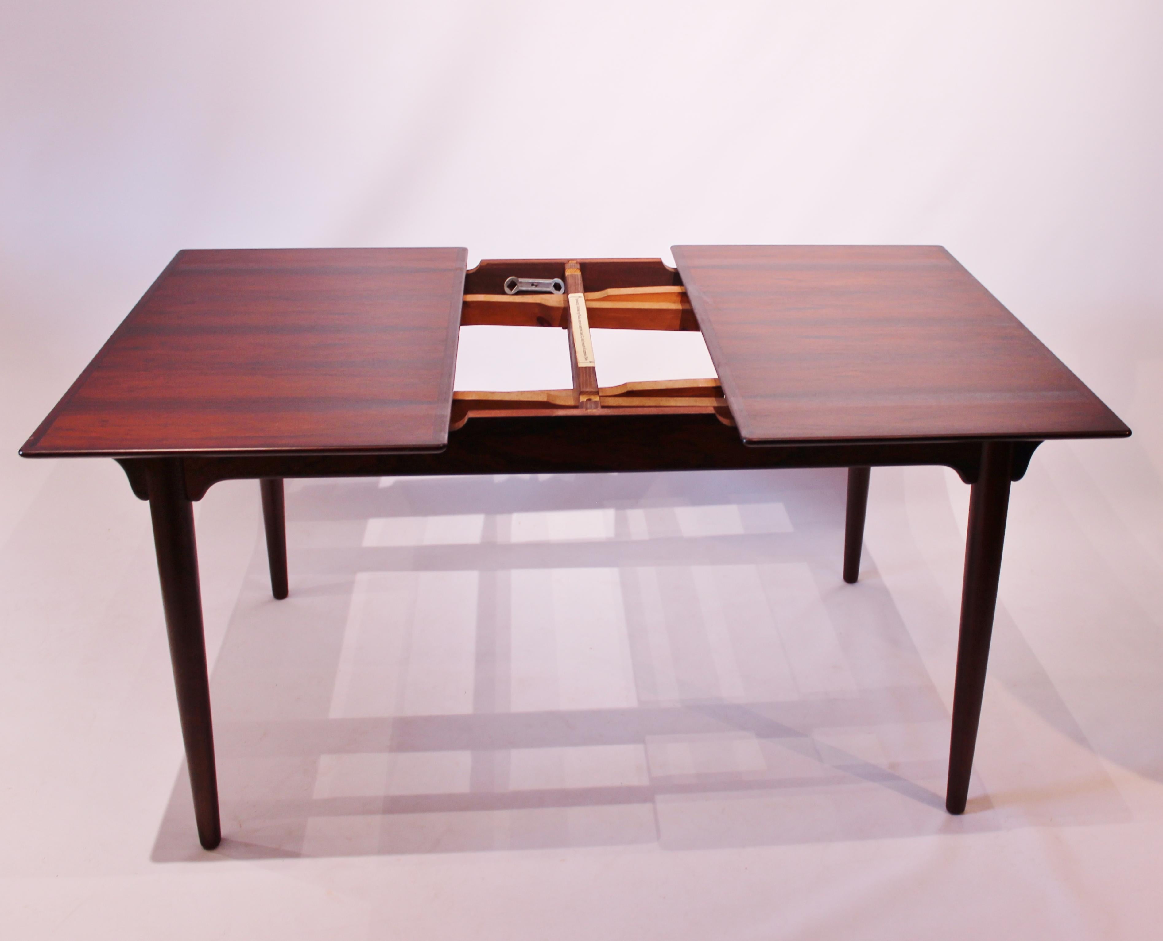 Dining Table in Rosewood with Dutch Leaves Designed by Omann Junior, 1960s In Good Condition In Lejre, DK