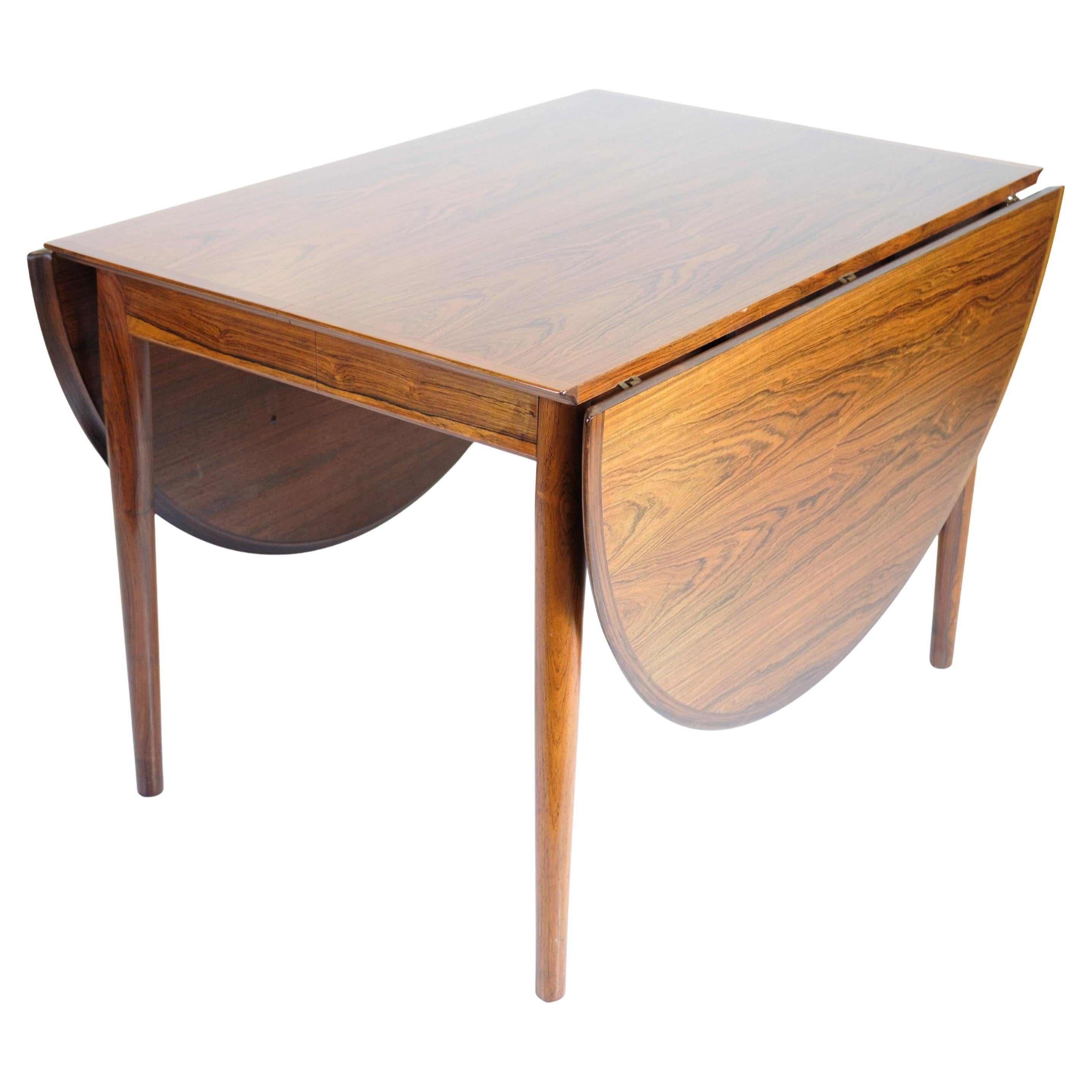 Dining Table In Rosewood With Extension & Flaps By Arne Vodder From 1960s