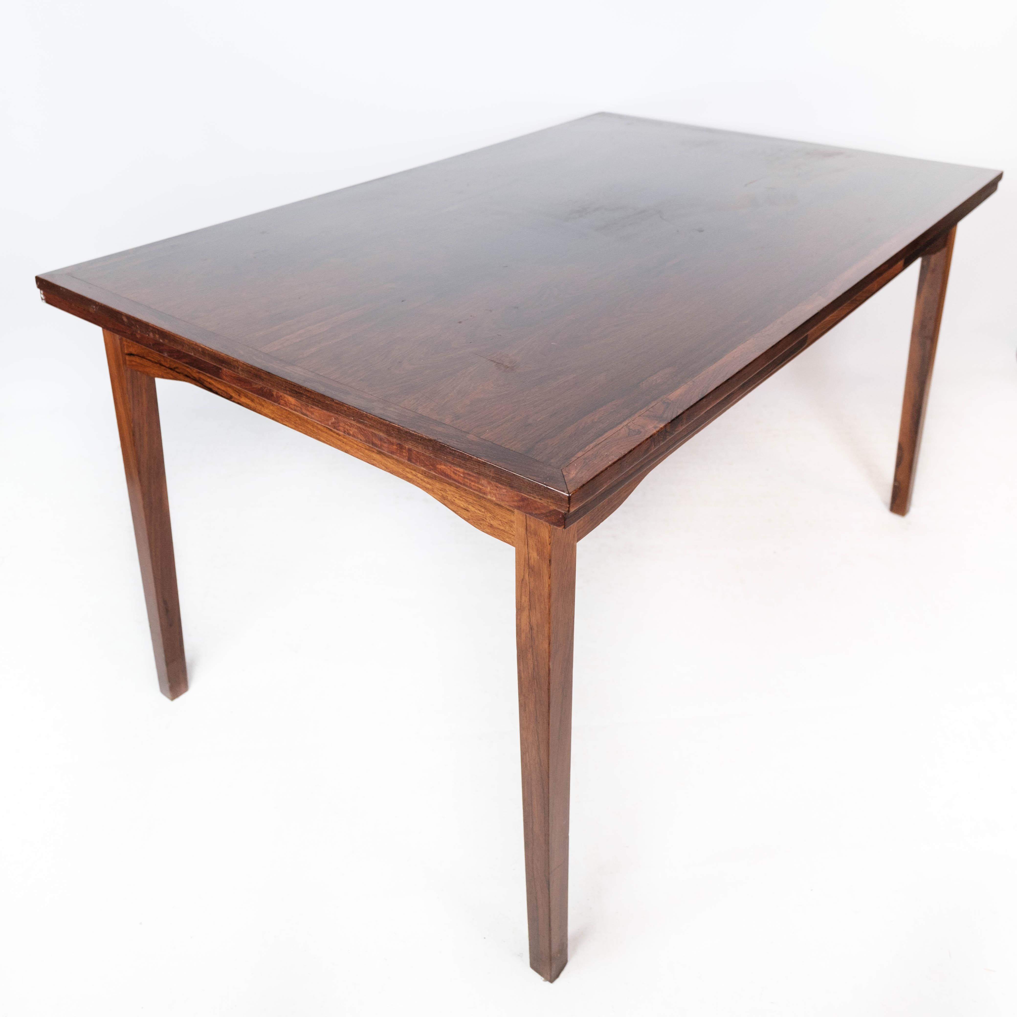 Dining Table in Rosewood with Extension, of Danish Design by Ellegaard, 1960s For Sale 5