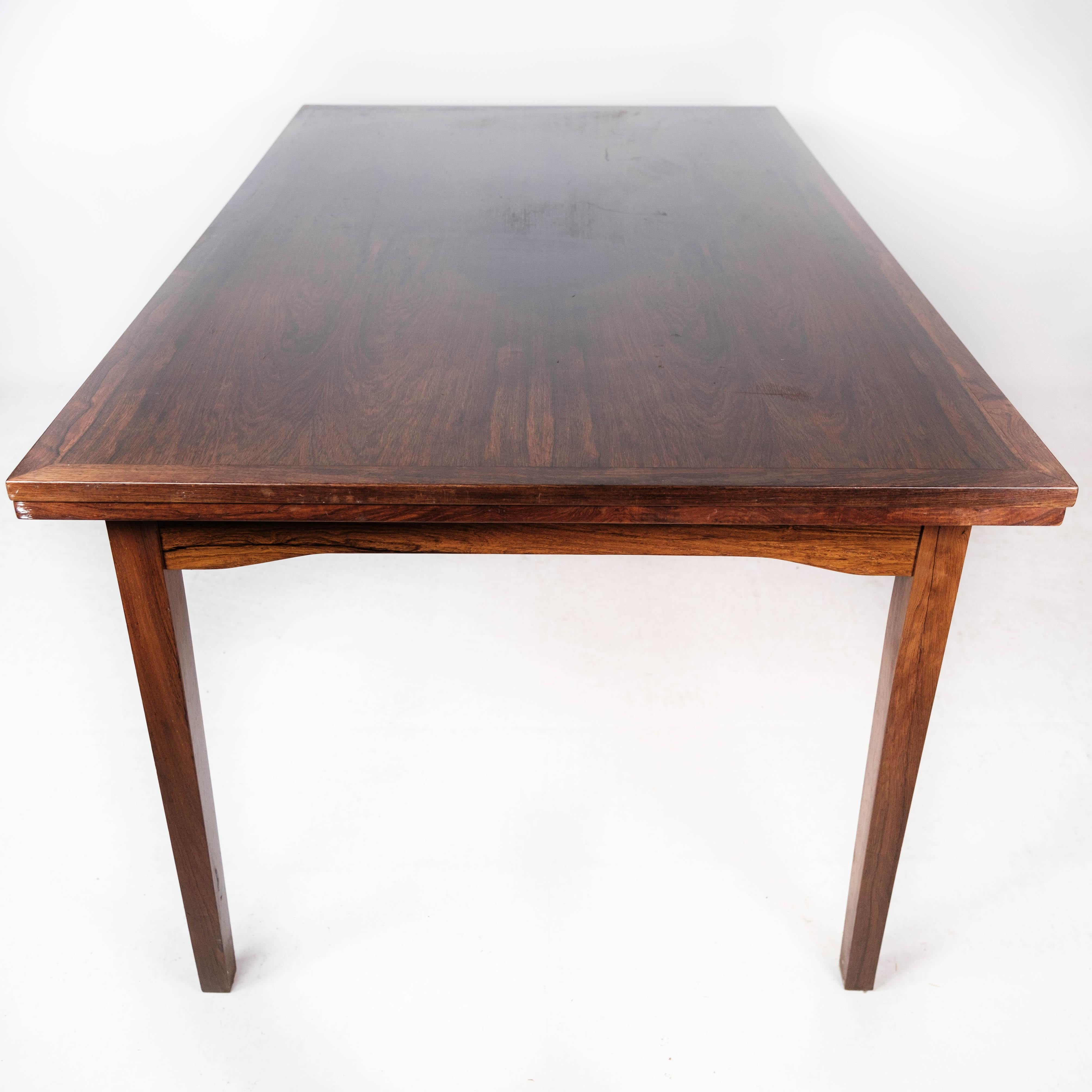 Dining Table in Rosewood with Extension, of Danish Design by Ellegaard, 1960s For Sale 7