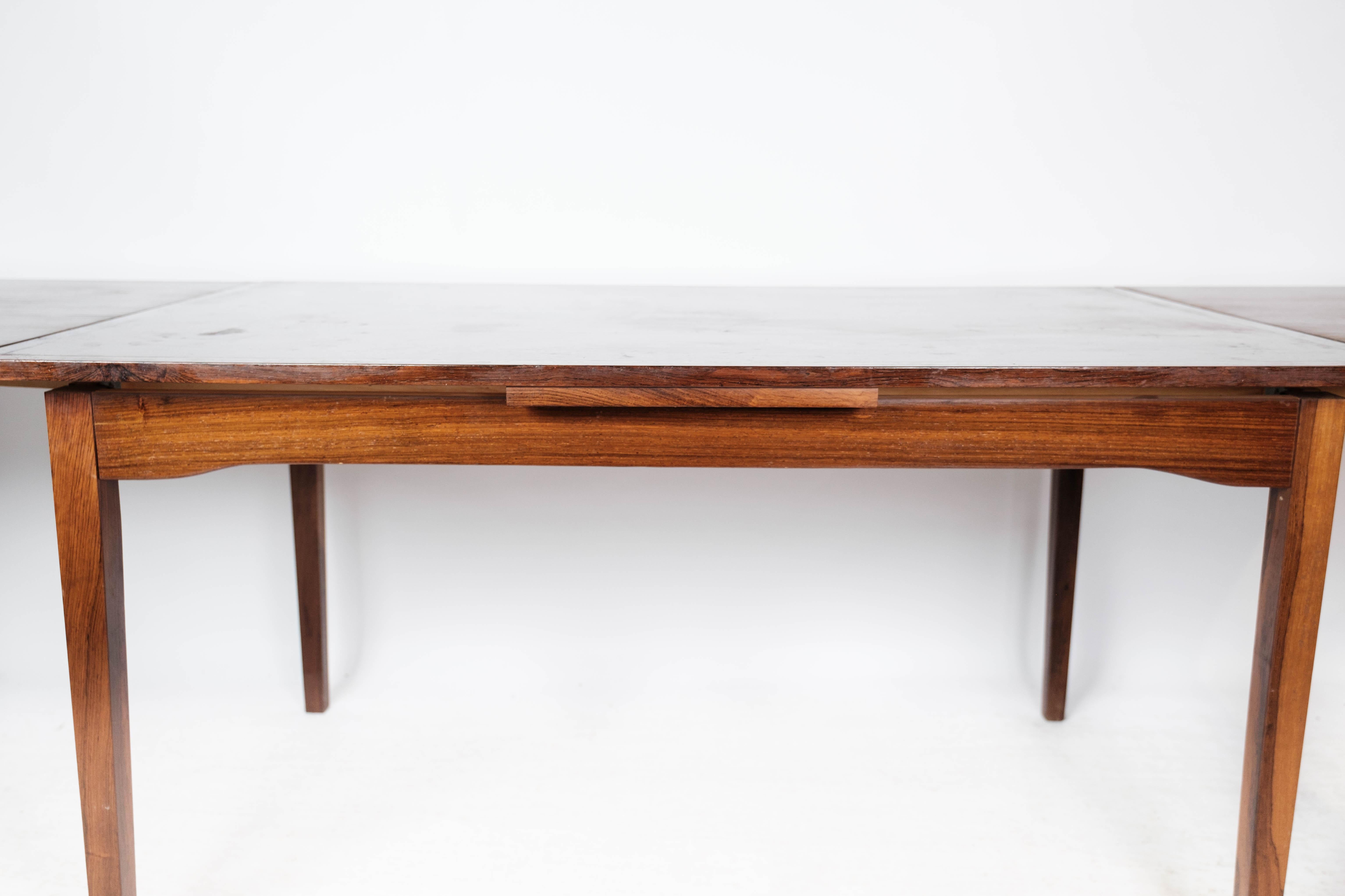 Dining Table in Rosewood with Extension, of Danish Design by Ellegaard, 1960s For Sale 10