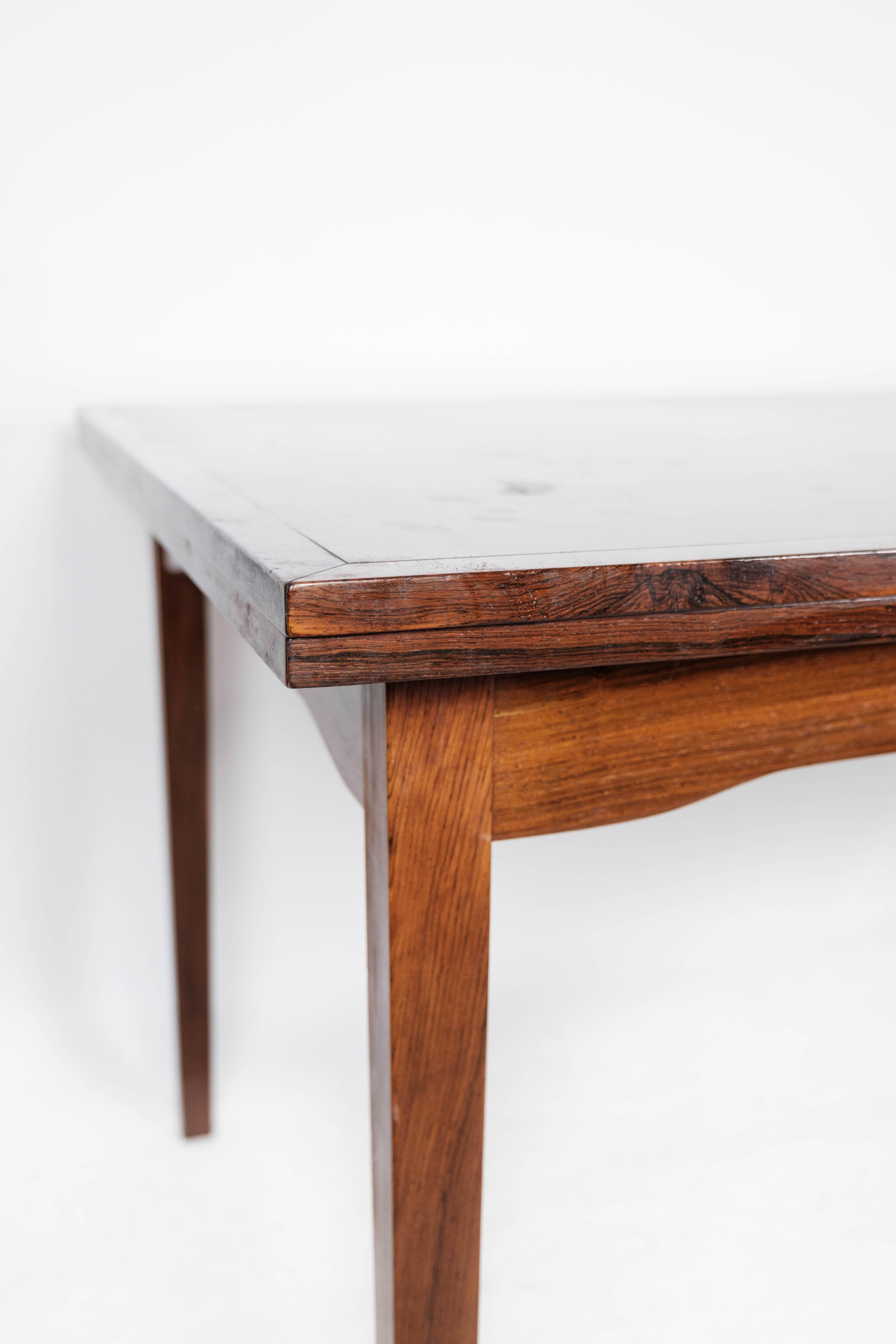 Mid-20th Century Dining Table in Rosewood with Extension, of Danish Design by Ellegaard, 1960s For Sale