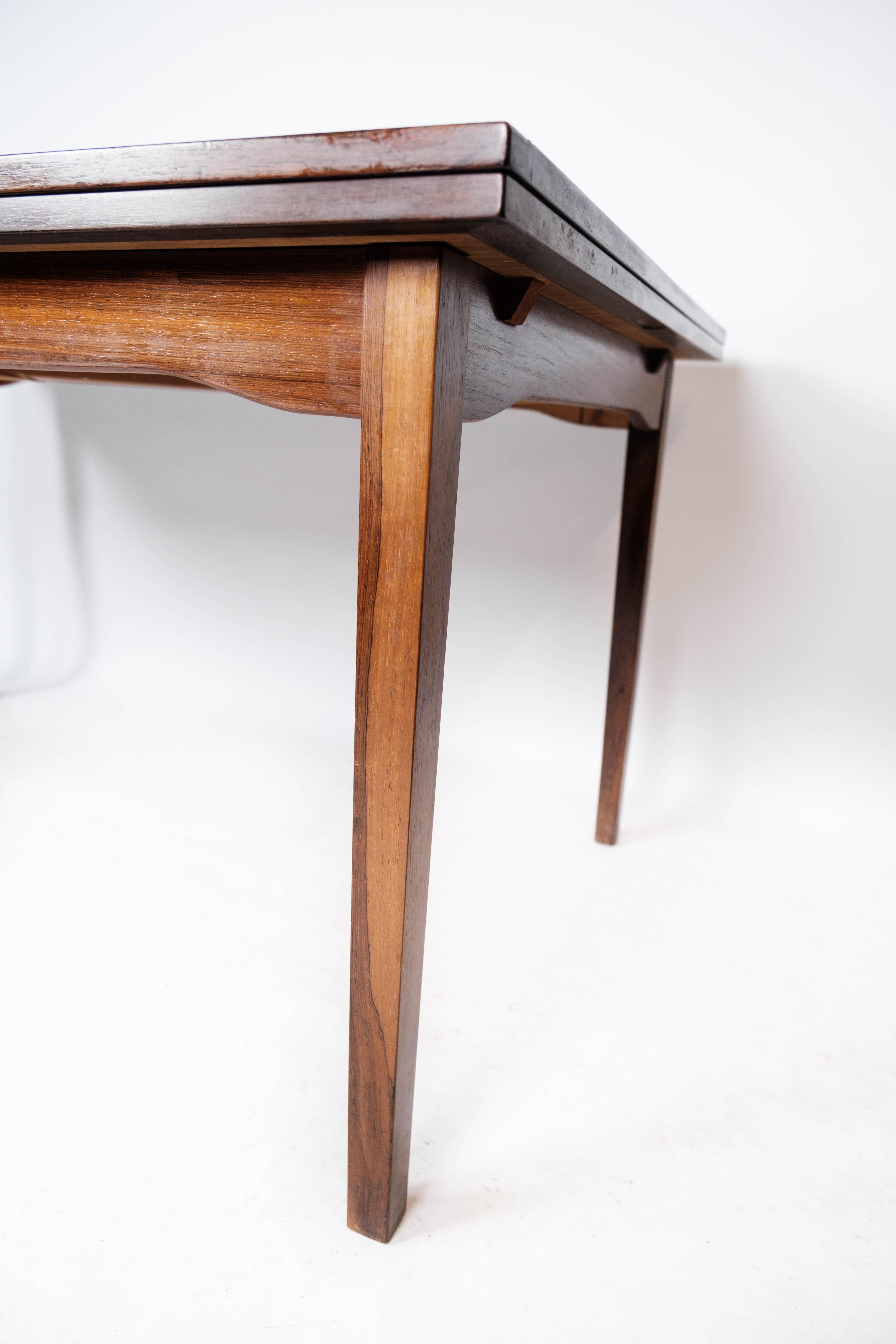 Dining Table in Rosewood with Extension, of Danish Design by Ellegaard, 1960s For Sale 2