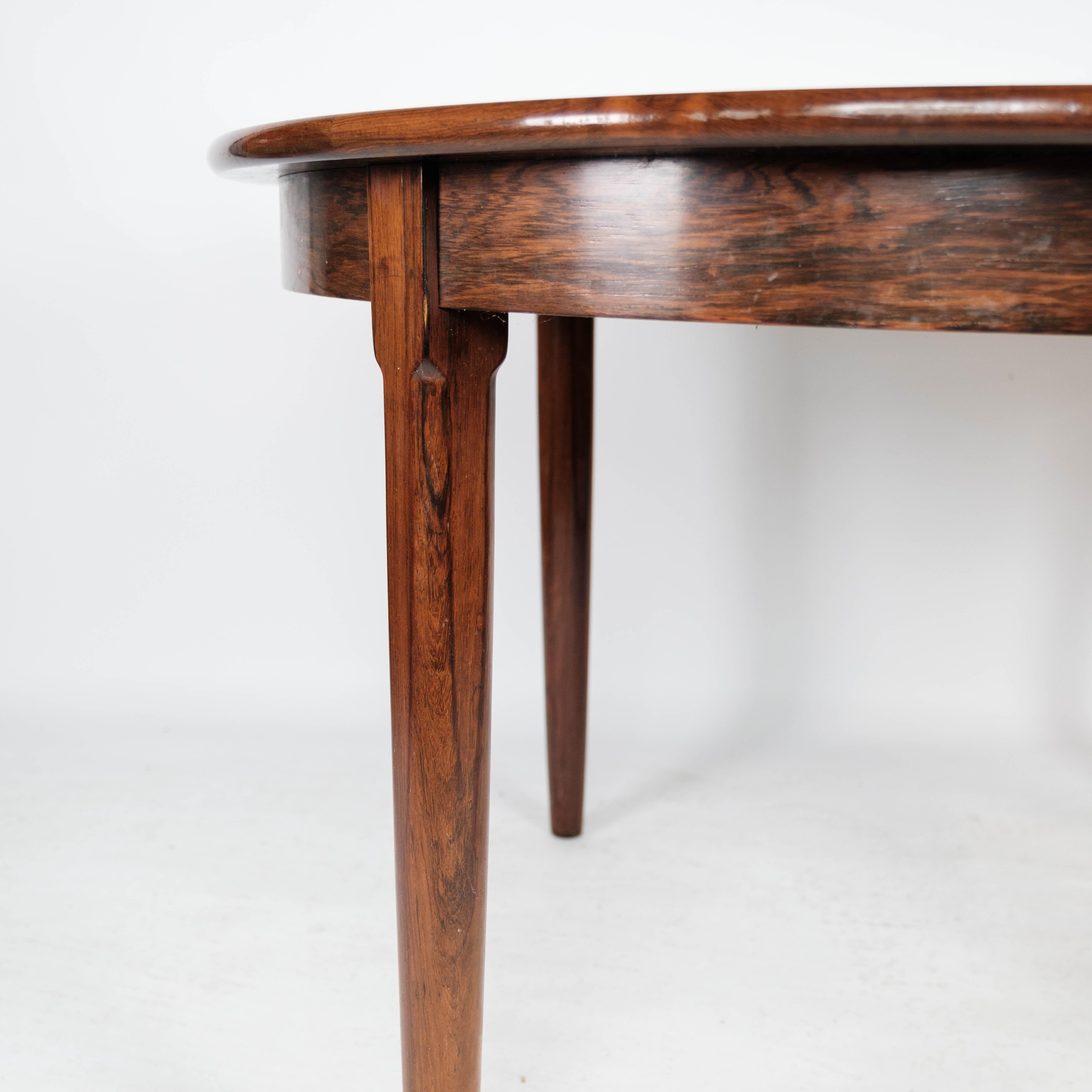 Mid-20th Century Dining Table Made In Rosewood With Extension, Danish Design From 1960s For Sale