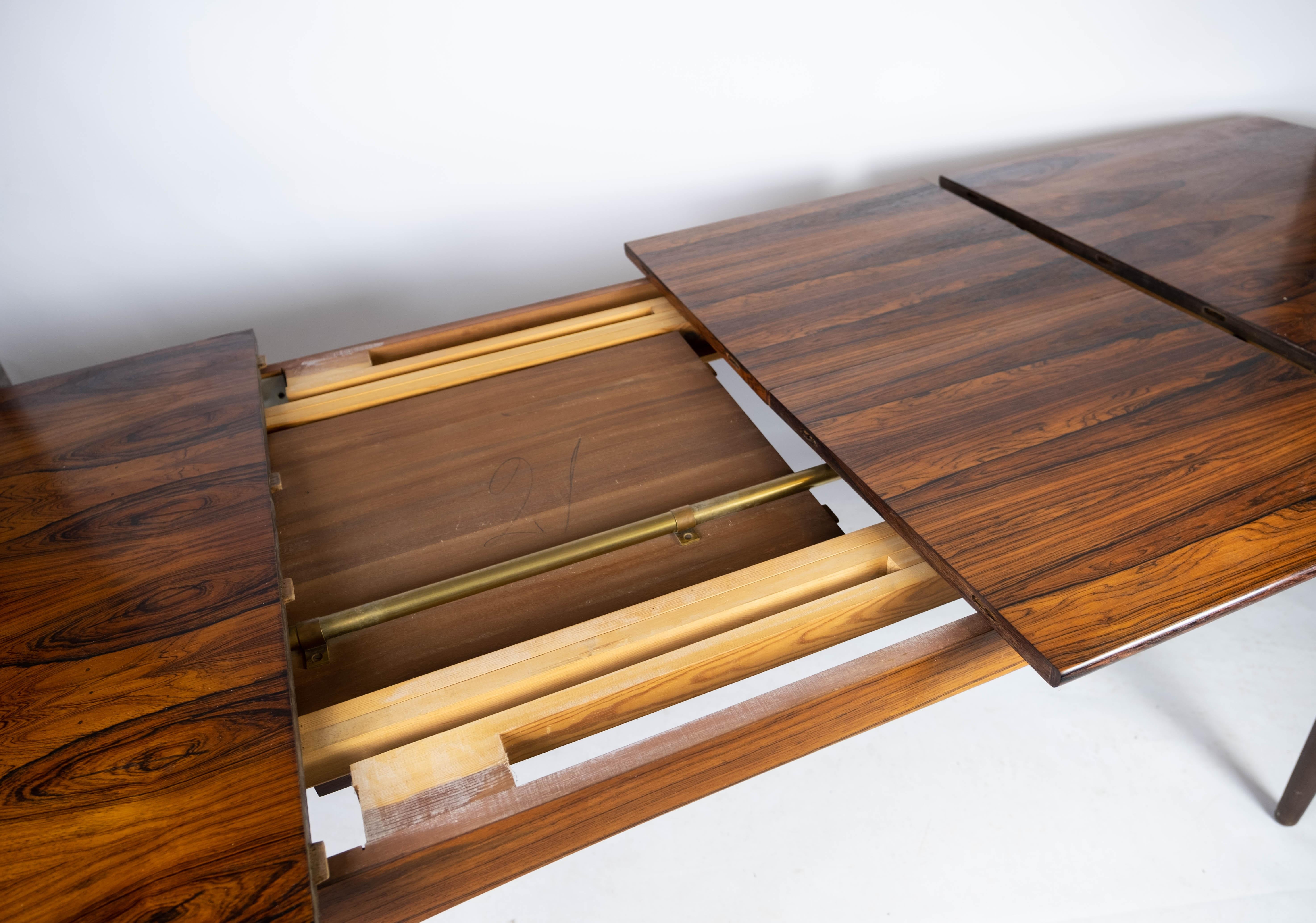 Dining Table in Rosewood with Extensions, of Danish Design from the 1960s 7