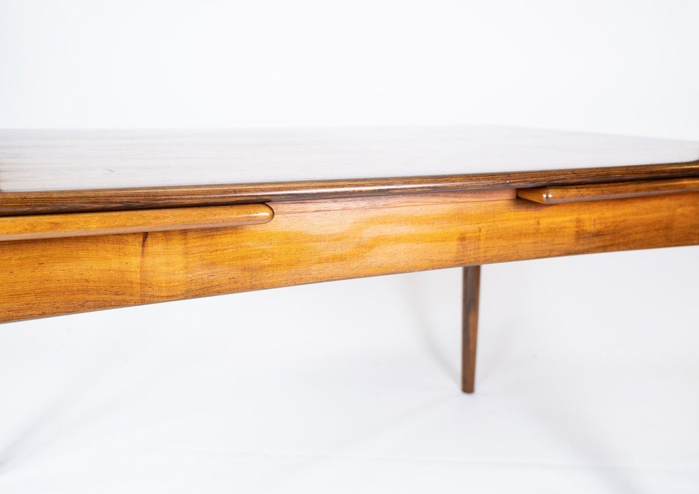 Dining Table Made In Rosewood With Extensions, Danish Design From 1960s For Sale 2