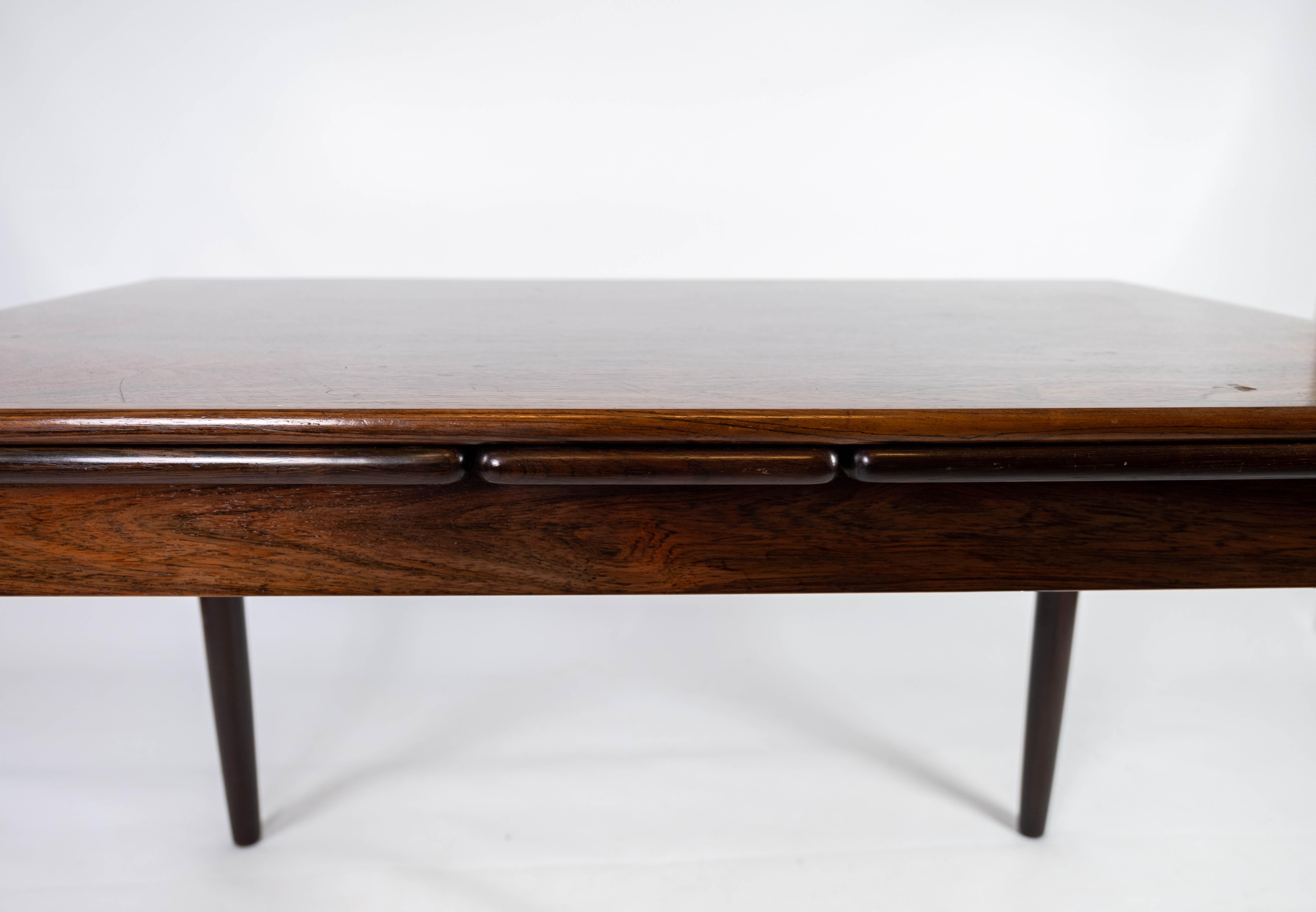 Dining Table Made In Rosewood With Extentions, Danish Design From 1960s In Good Condition For Sale In Lejre, DK