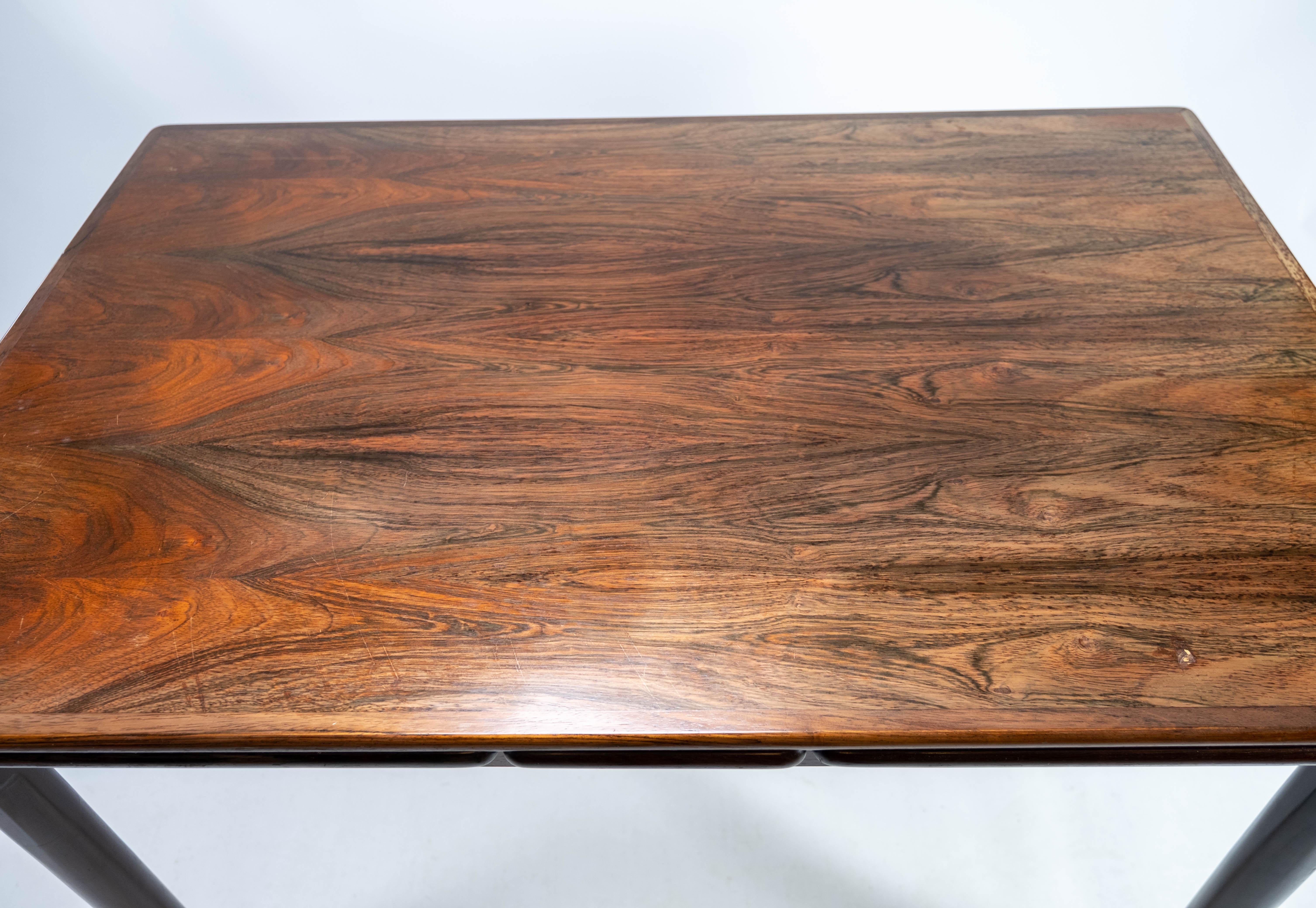 Mid-20th Century Dining Table Made In Rosewood With Extentions, Danish Design From 1960s For Sale