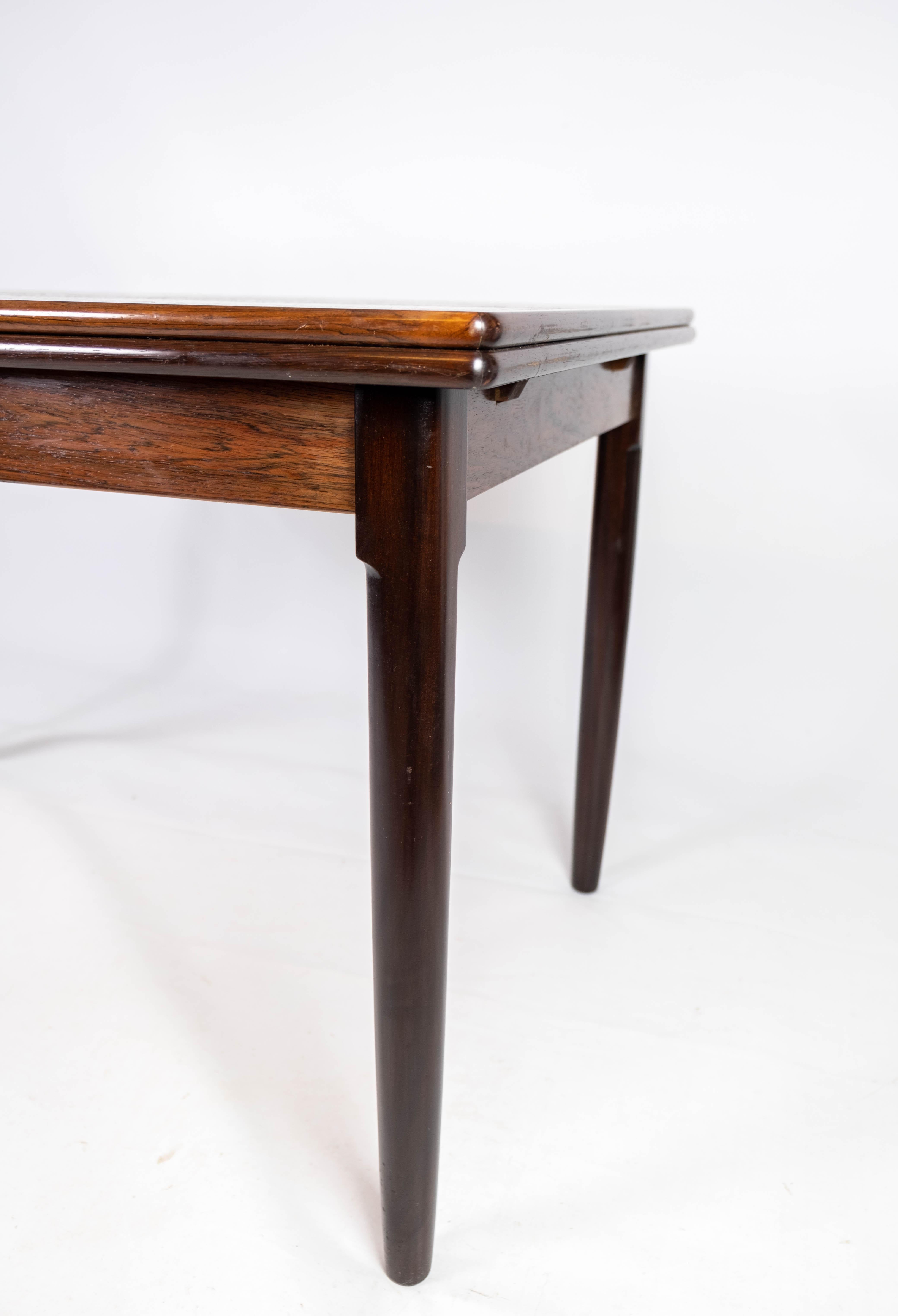 Dining Table Made In Rosewood With Extentions, Danish Design From 1960s For Sale 1