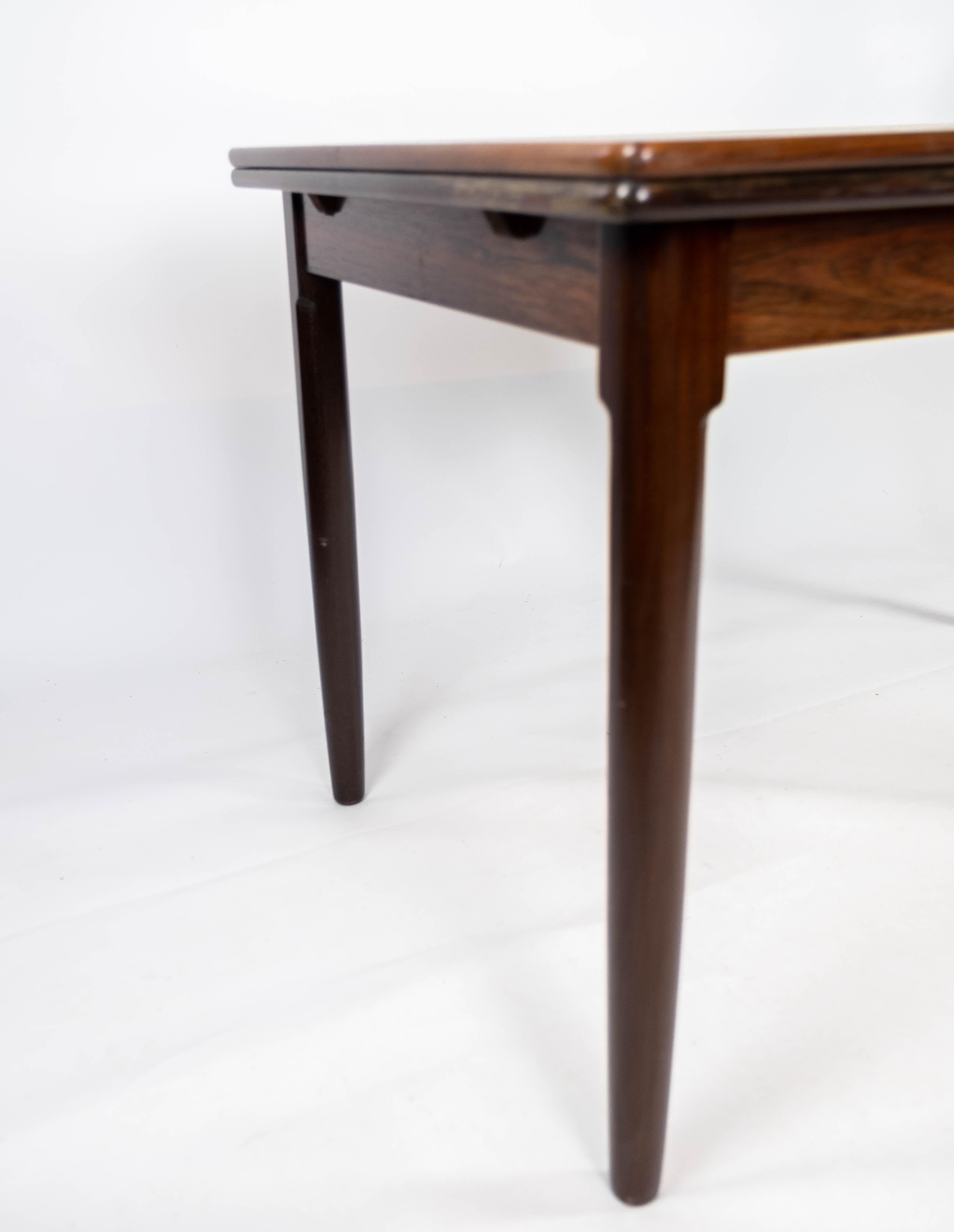 Dining Table Made In Rosewood With Extentions, Danish Design From 1960s For Sale 2