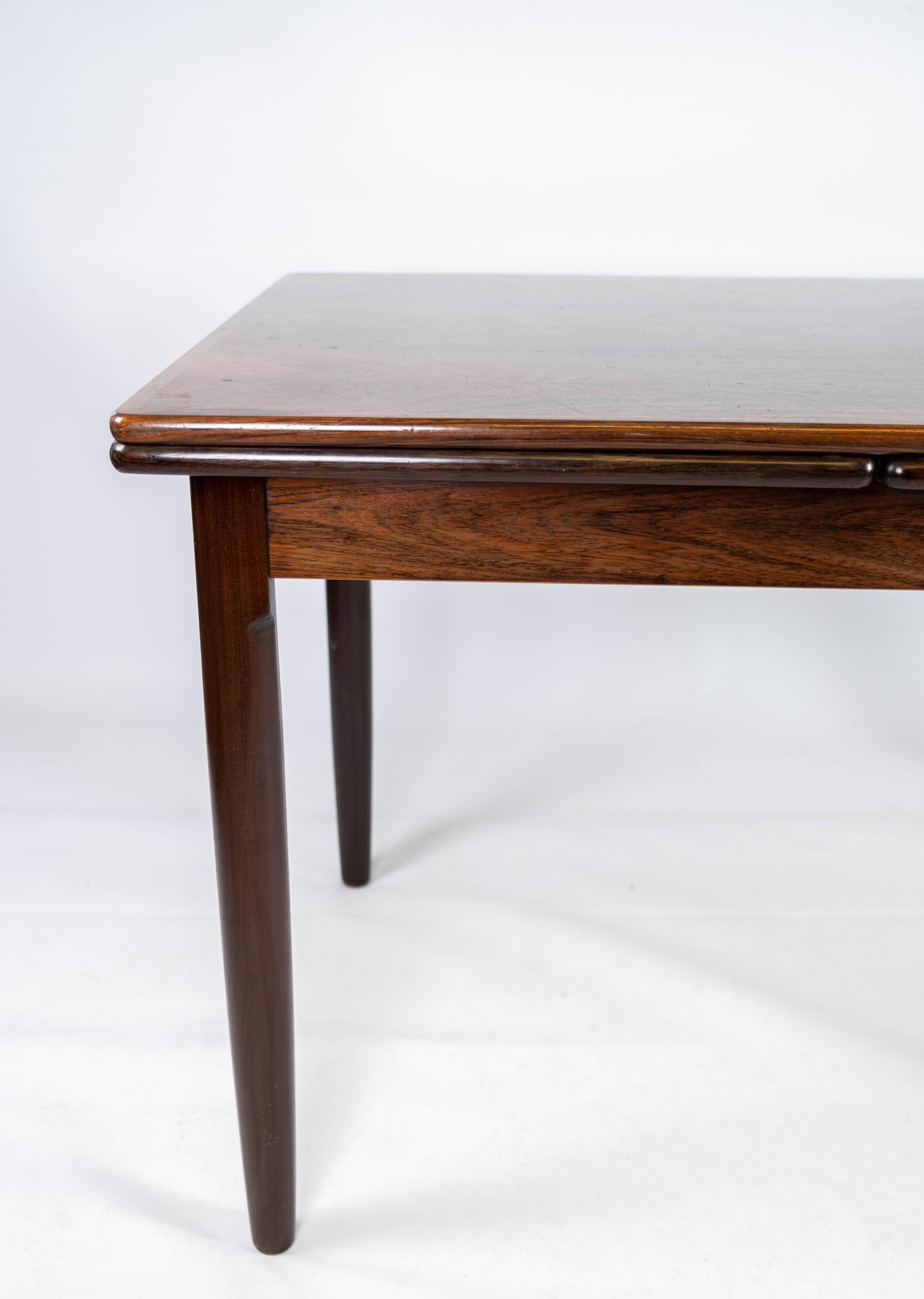 Dining Table Made In Rosewood With Extentions, Danish Design From 1960s For Sale 3