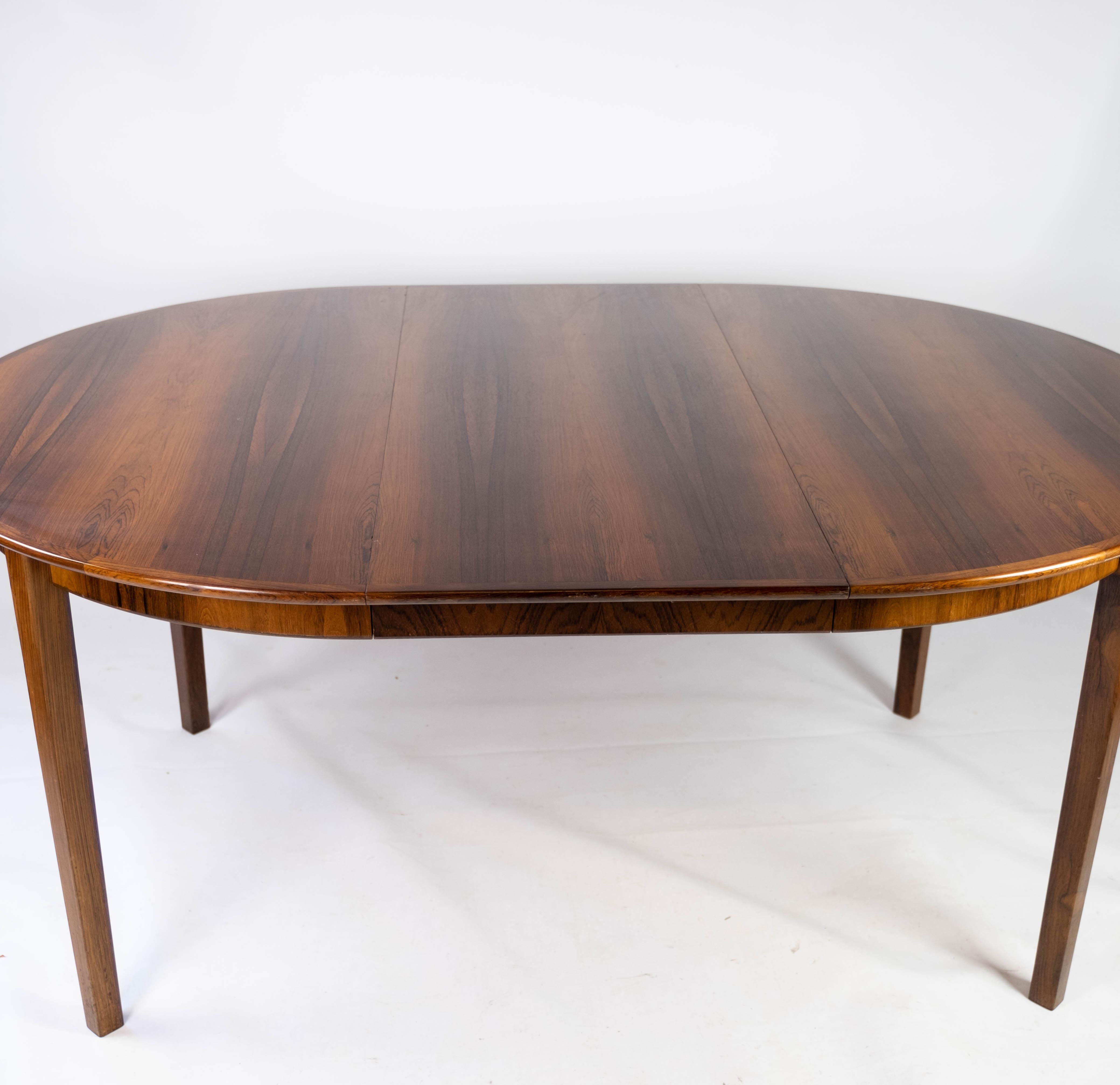 Dining Table Made In Rosewood With Extension Plates, Danish Design From 1960s For Sale 4