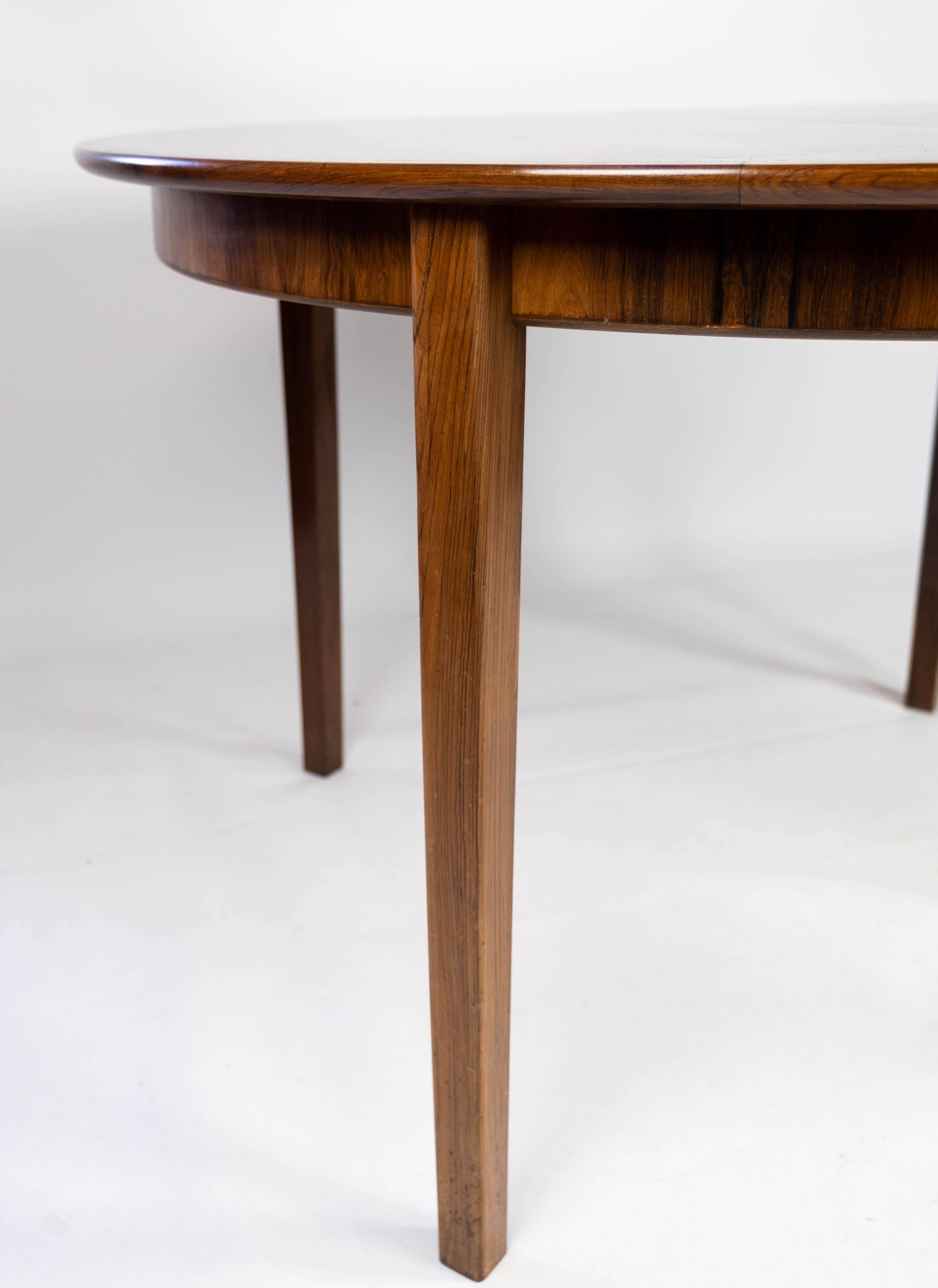 Dining Table Made In Rosewood With Extension Plates, Danish Design From 1960s In Good Condition For Sale In Lejre, DK
