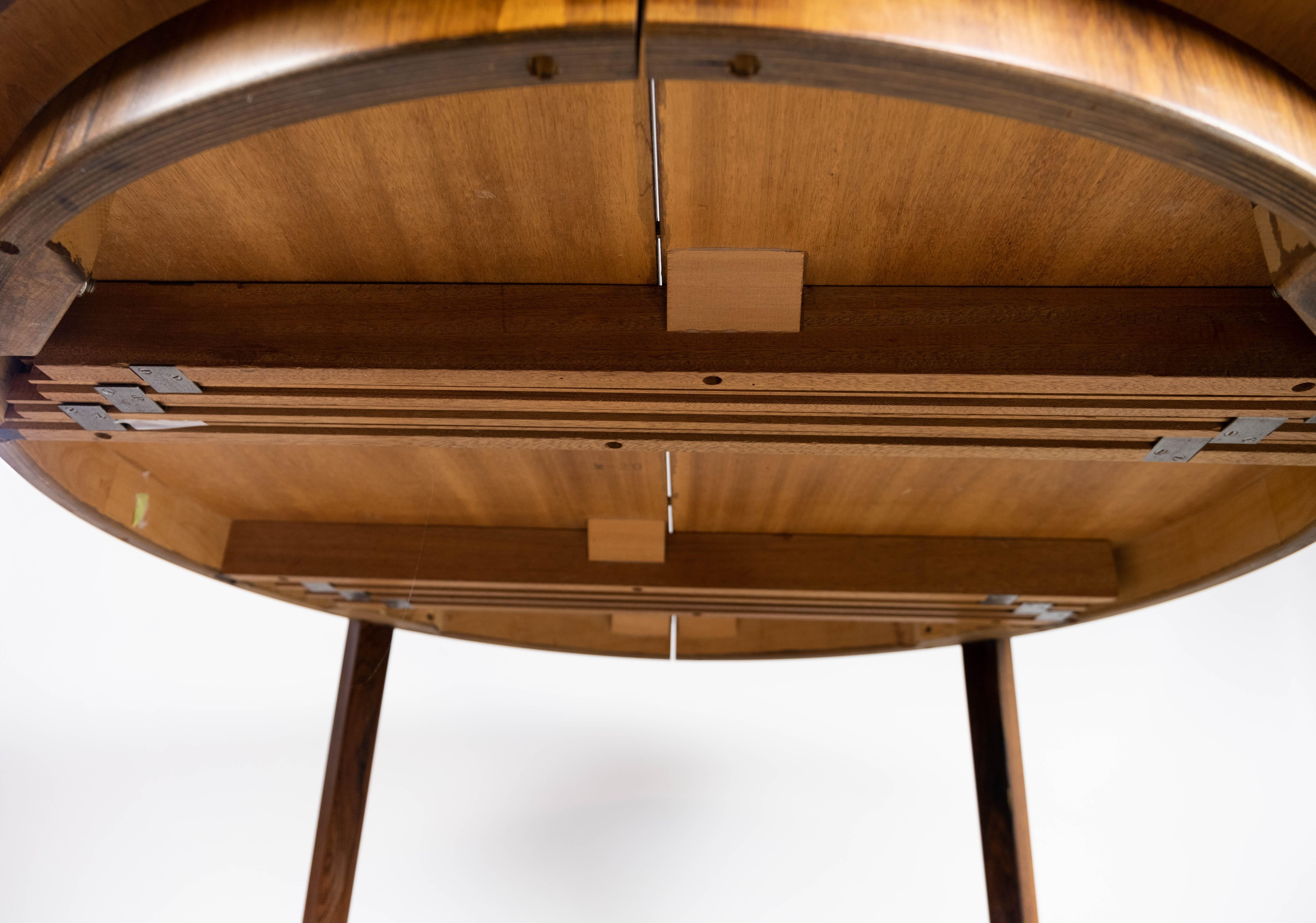 Dining Table Made In Rosewood With Extension Plates, Danish Design From 1960s For Sale 3