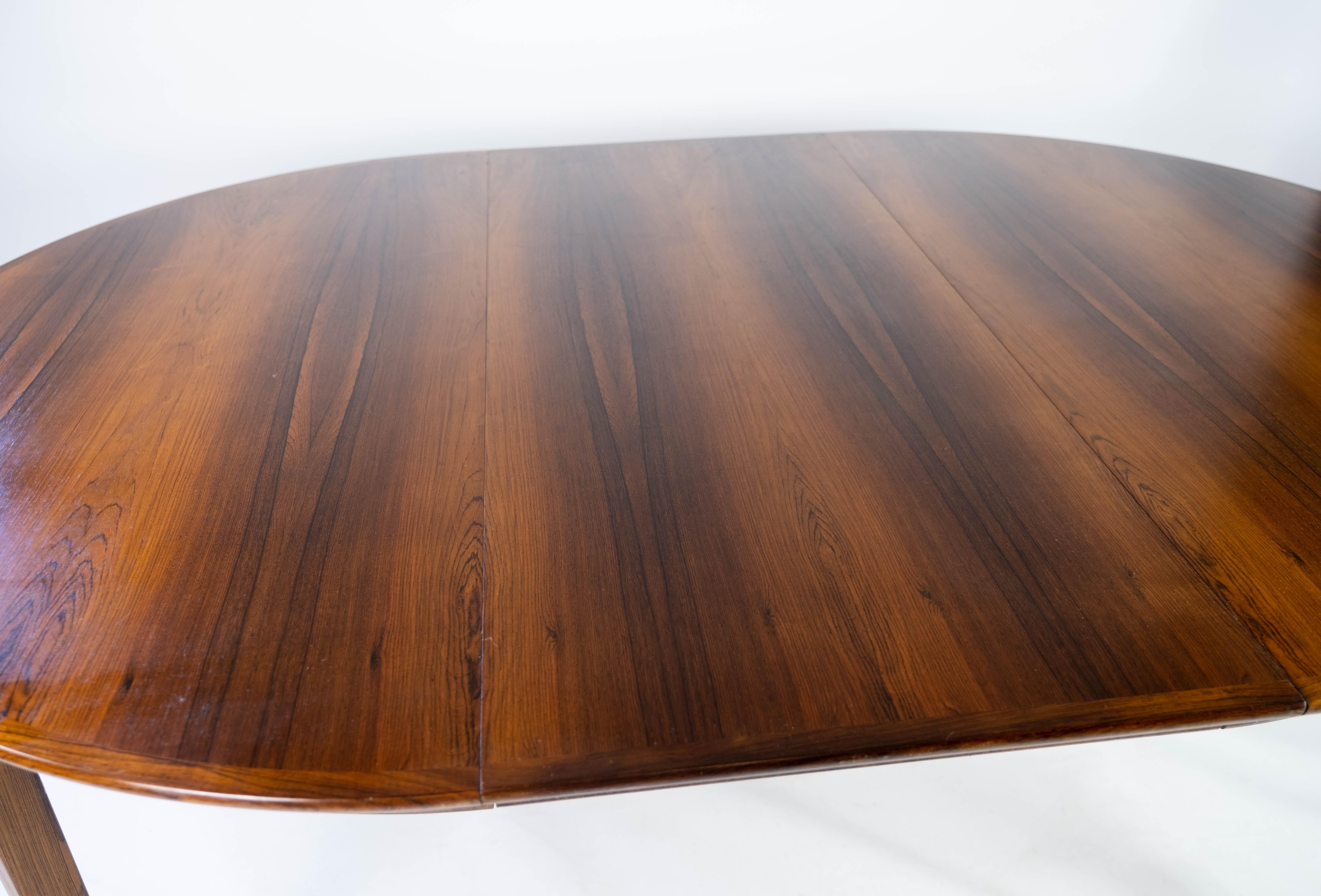 Dining Table Made In Rosewood With Extension Plates, Danish Design From 1960s For Sale 4