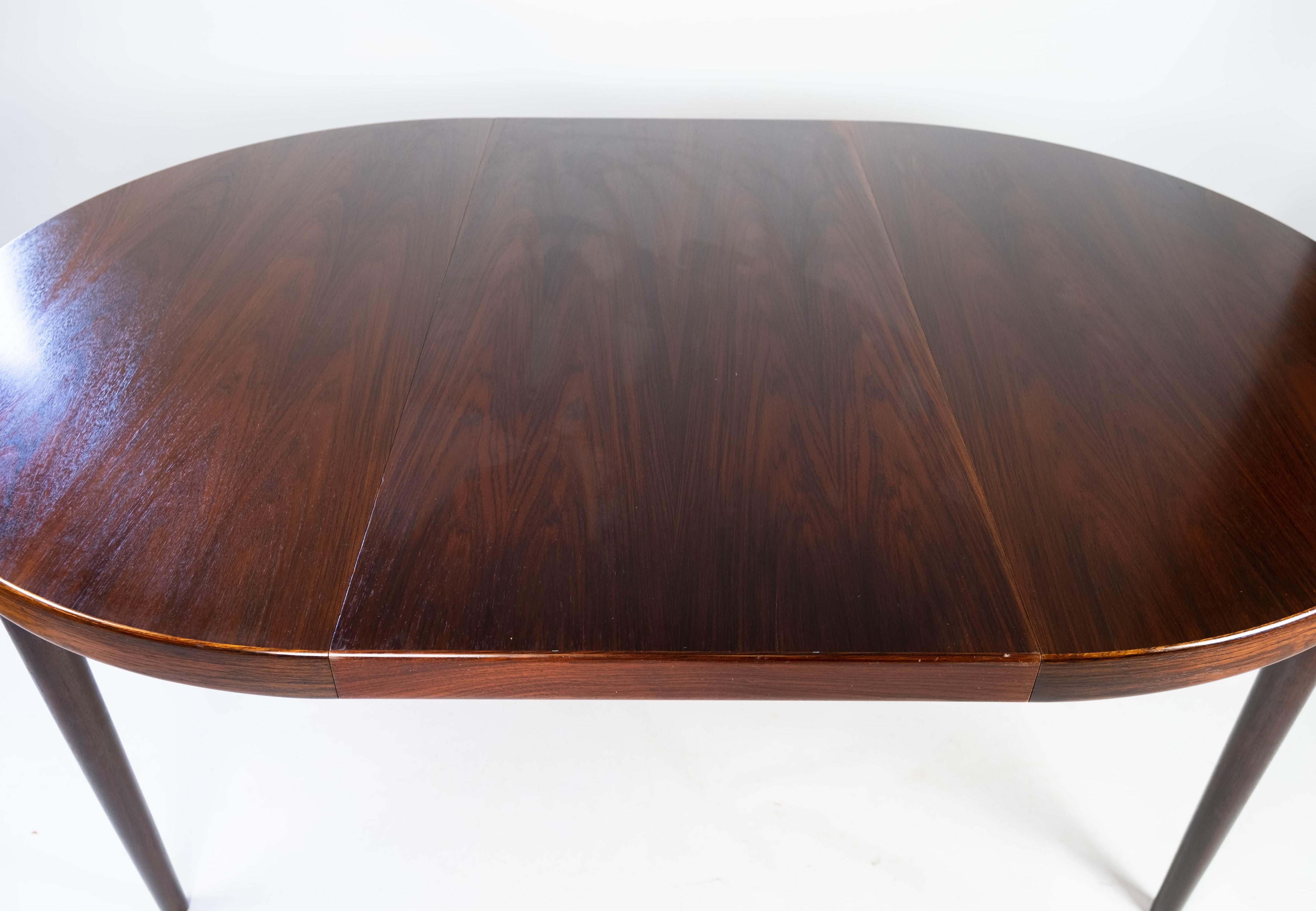 Dining Table in Rosewood with Two Extension Plates, by Omann Junior, 1960s 4