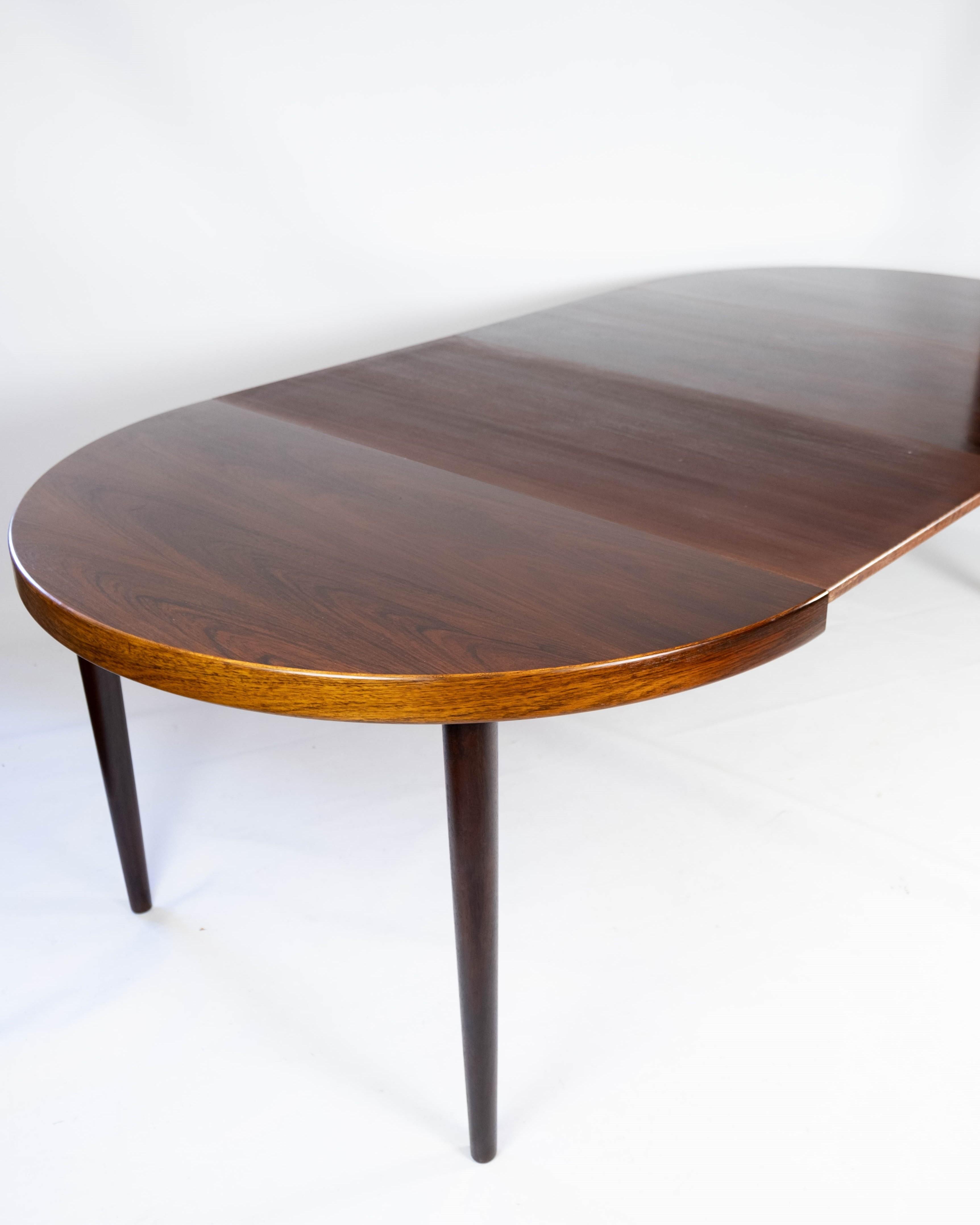 Dining Table in Rosewood with Two Extension Plates, by Omann Junior, 1960s 5