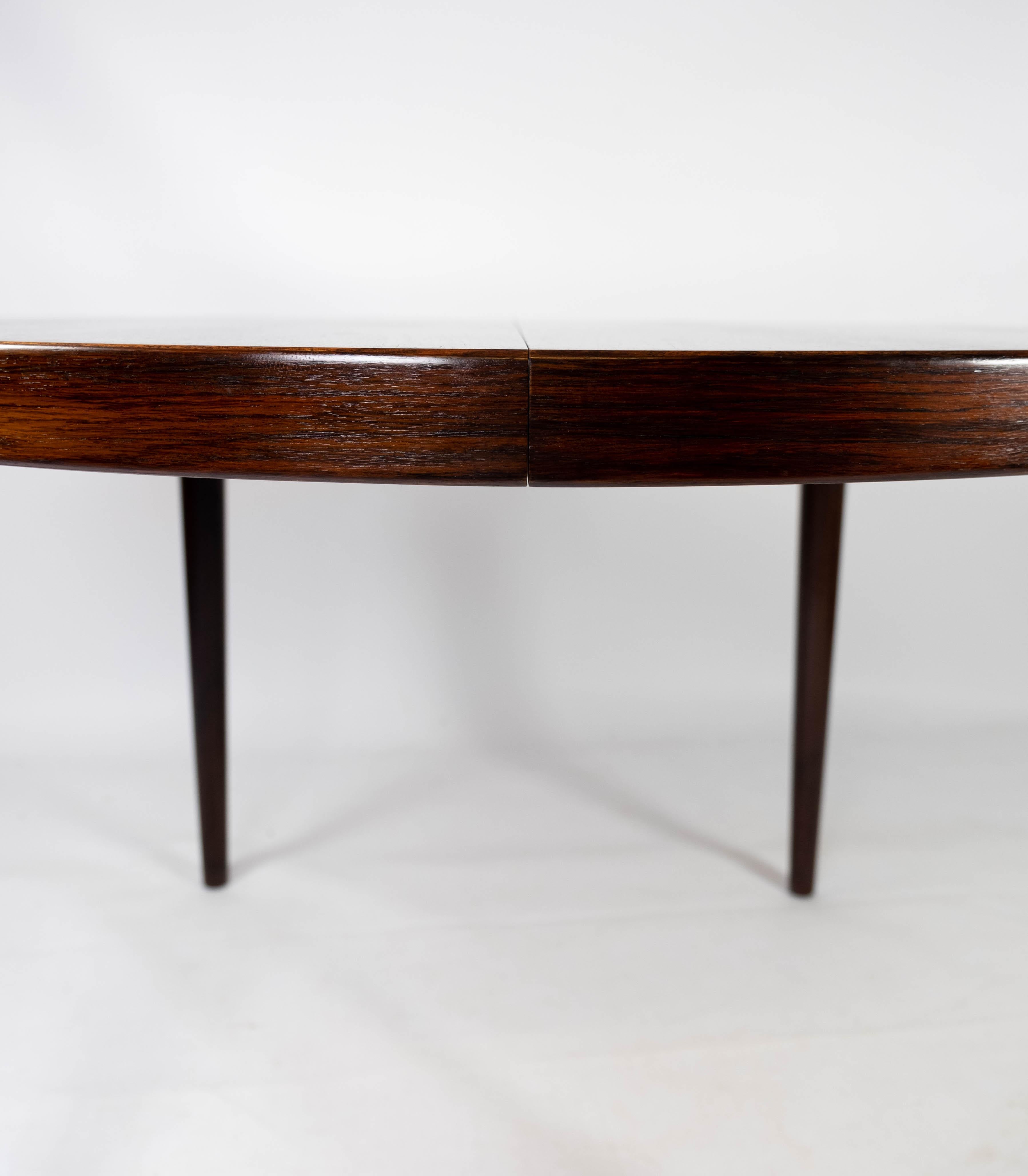 Scandinavian Modern Dining Table in Rosewood with Two Extension Plates, by Omann Junior, 1960s