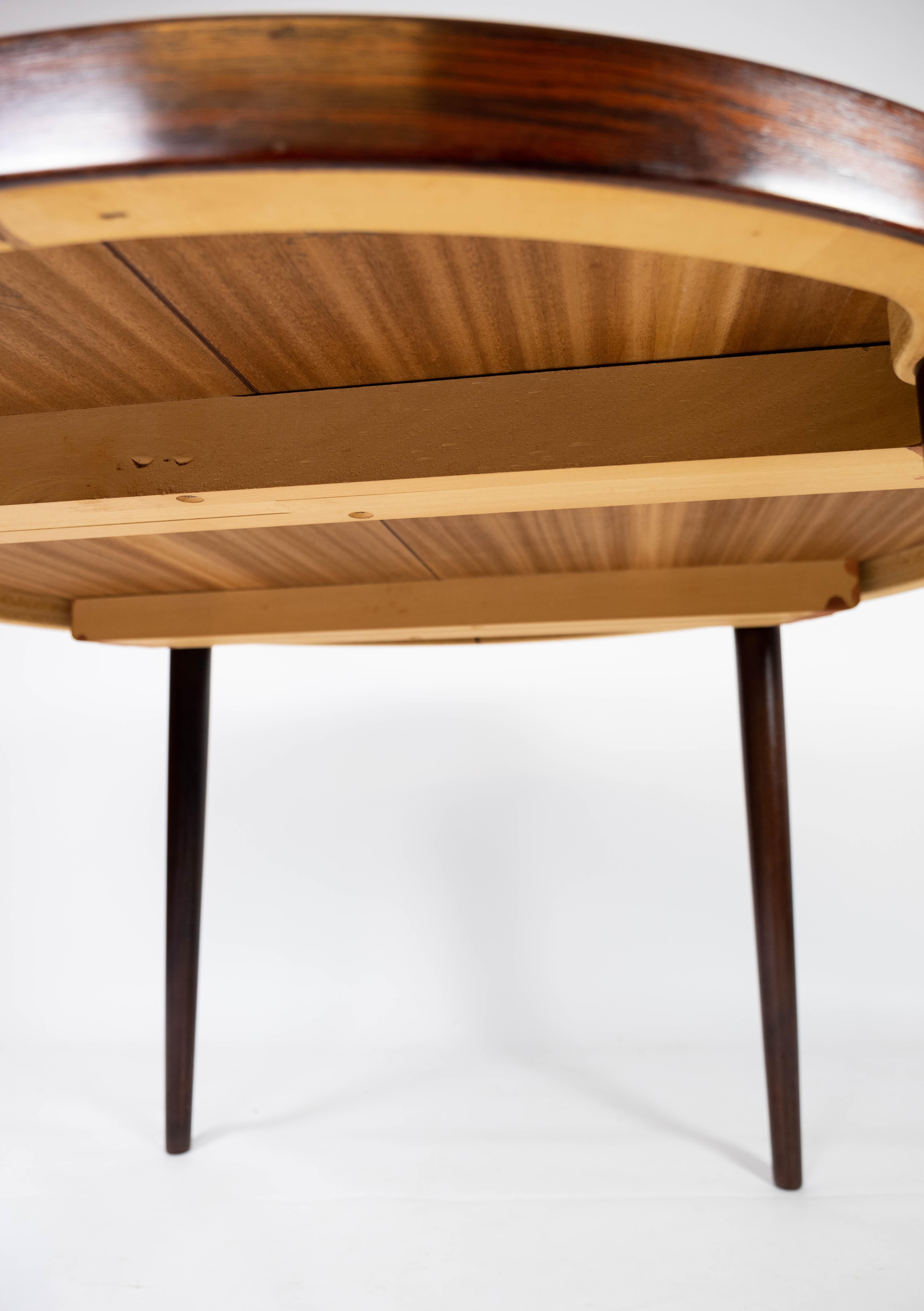 Dining Table in Rosewood with Two Extension Plates, by Omann Junior, 1960s 1