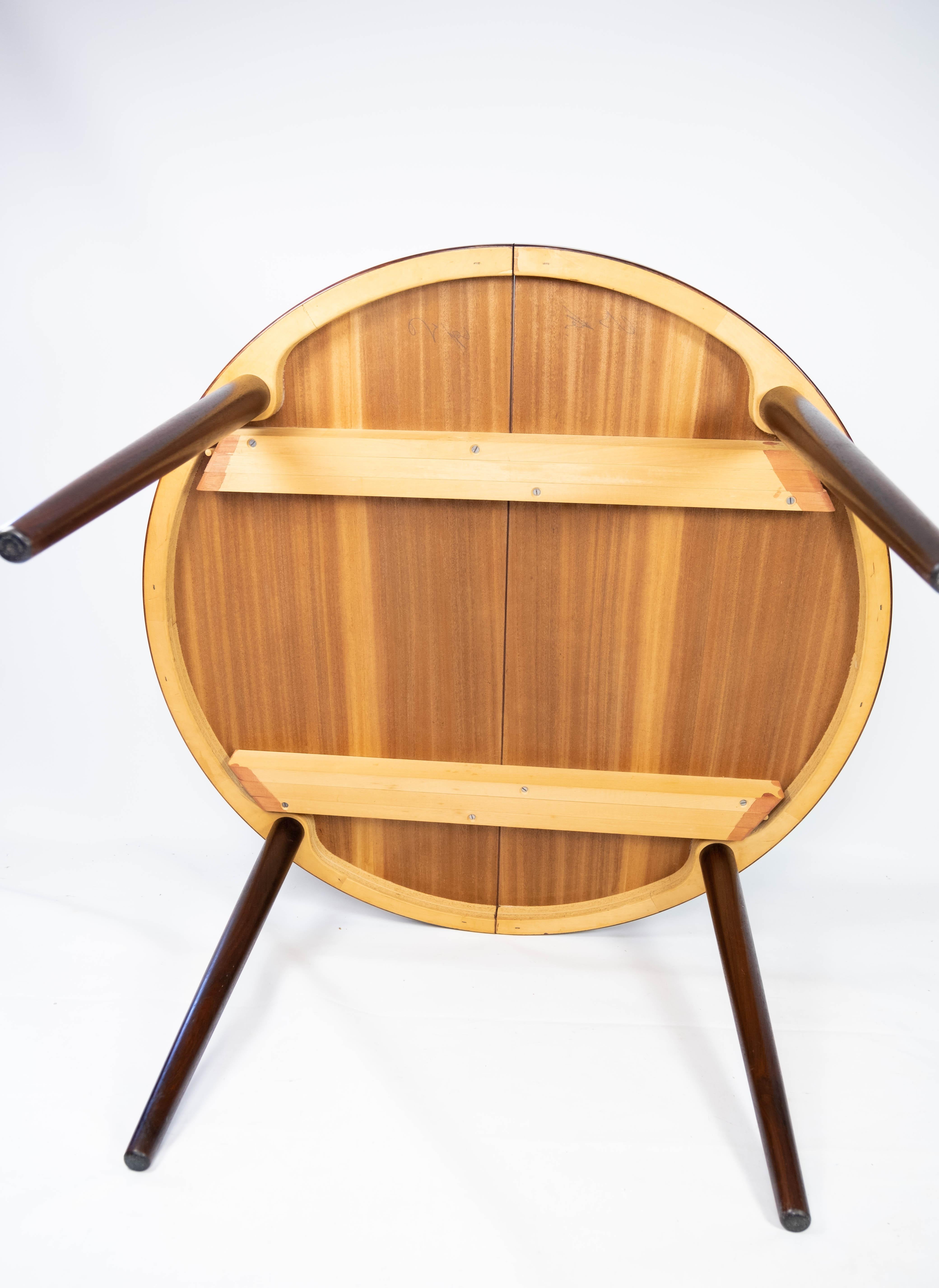 Dining Table in Rosewood with Two Extension Plates, by Omann Junior, 1960s 2