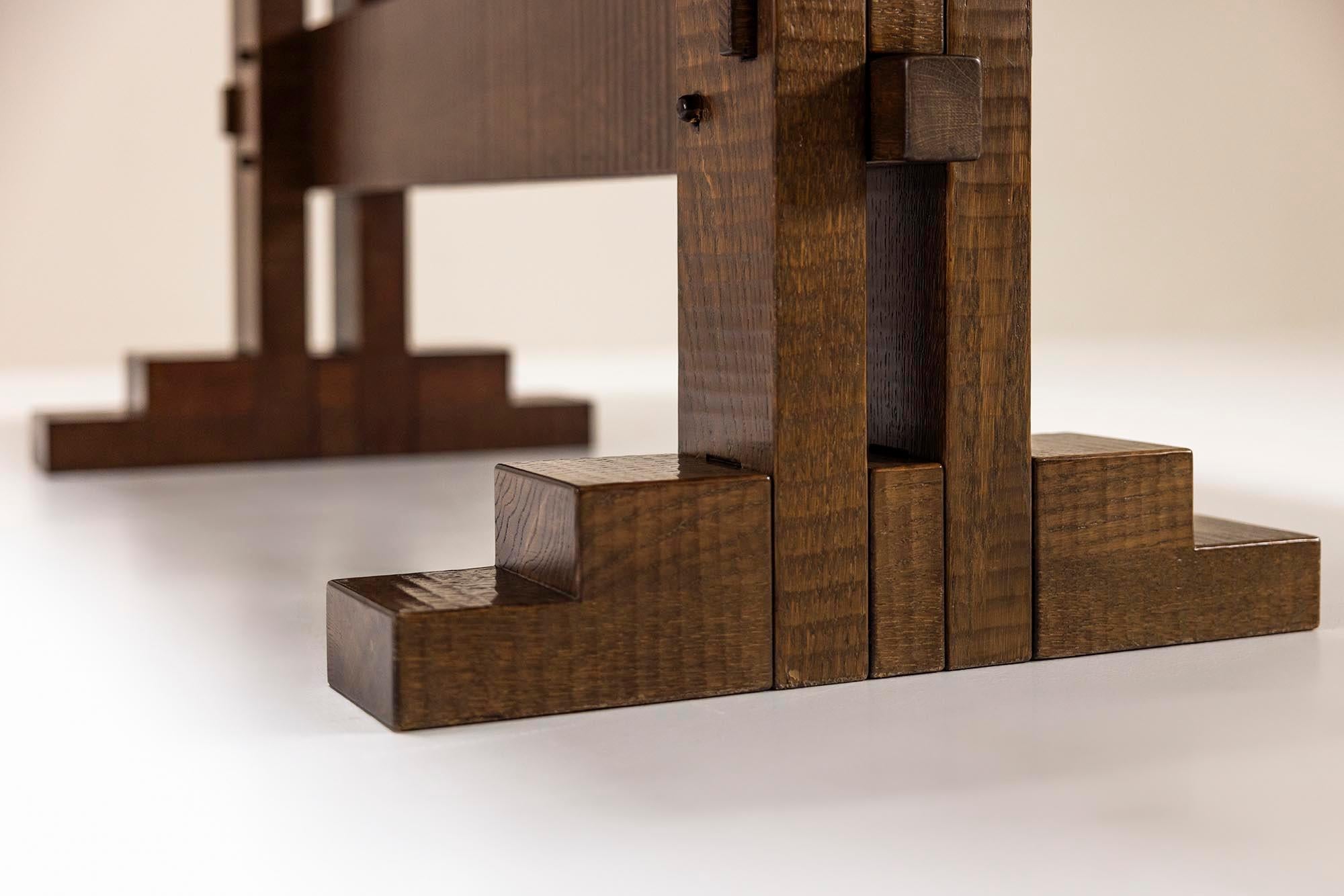Dining Table in Slavonian Oak by Officina Rivadossi, Italy 1970s 5