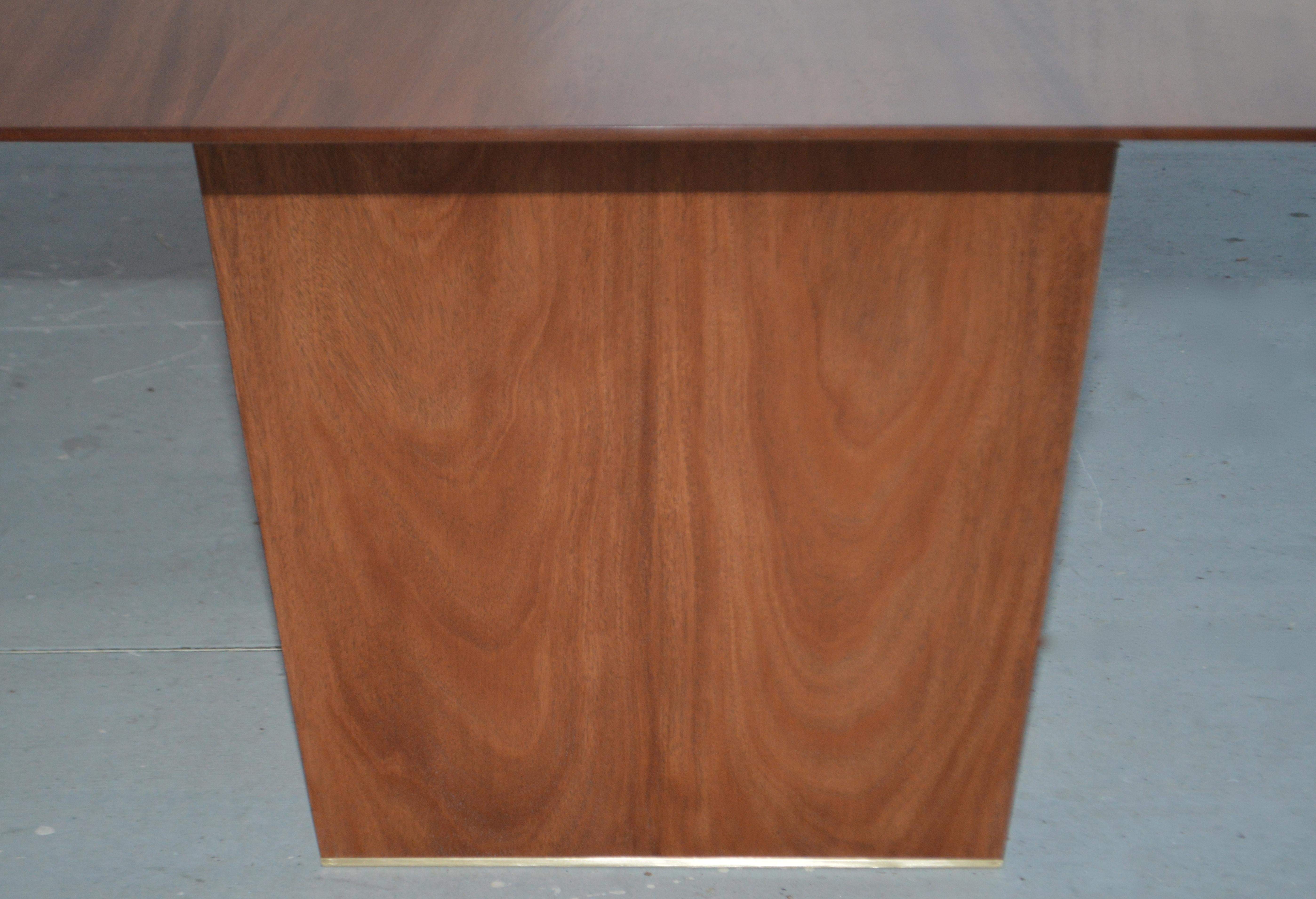 Dining Table in Solid Bookmatched Mahogany, Custom Made by Petersen Antiques For Sale 11